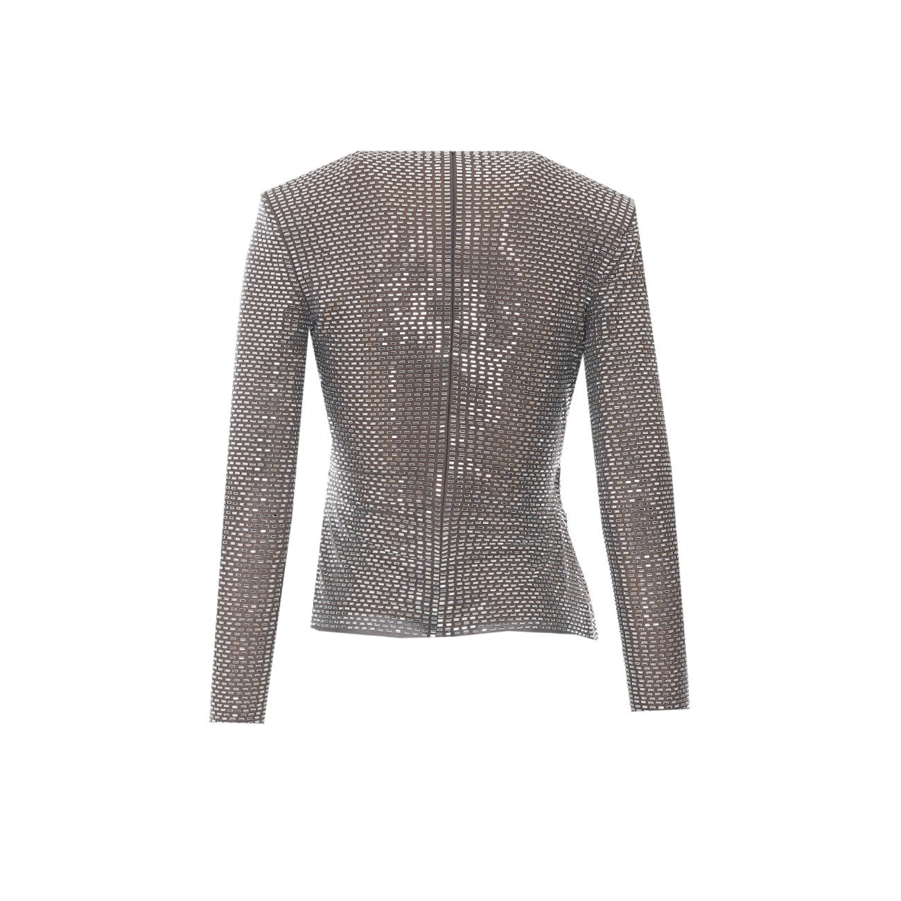 Self Portrait Women Rhinestone Mesh Long Sleeves Top SELF-PORTRAIT