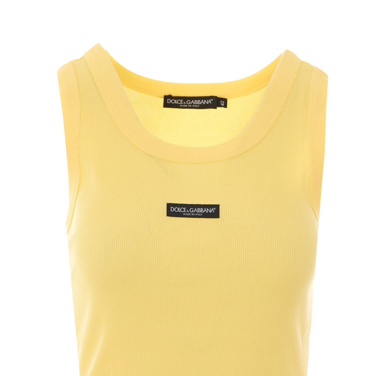 Dolce&Gabbana Women Ribbed Jersey Tank Top With Logo DOLCE & GABBANA