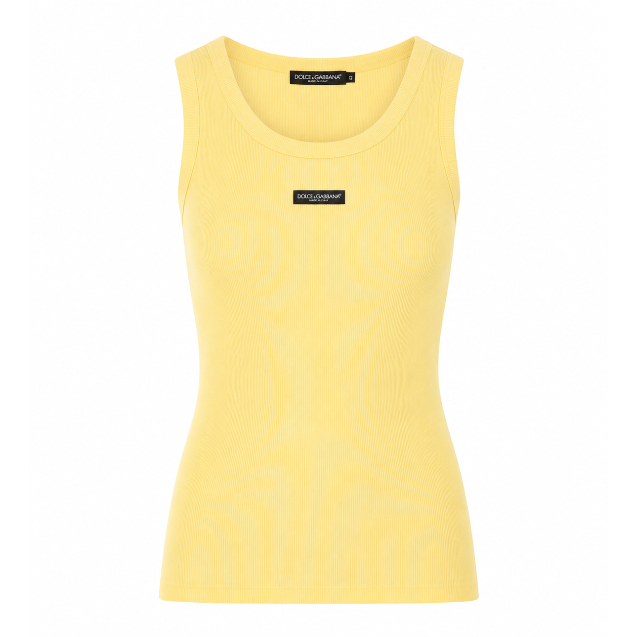 Dolce&Gabbana Women Ribbed Jersey Tank Top With Logo DOLCE & GABBANA