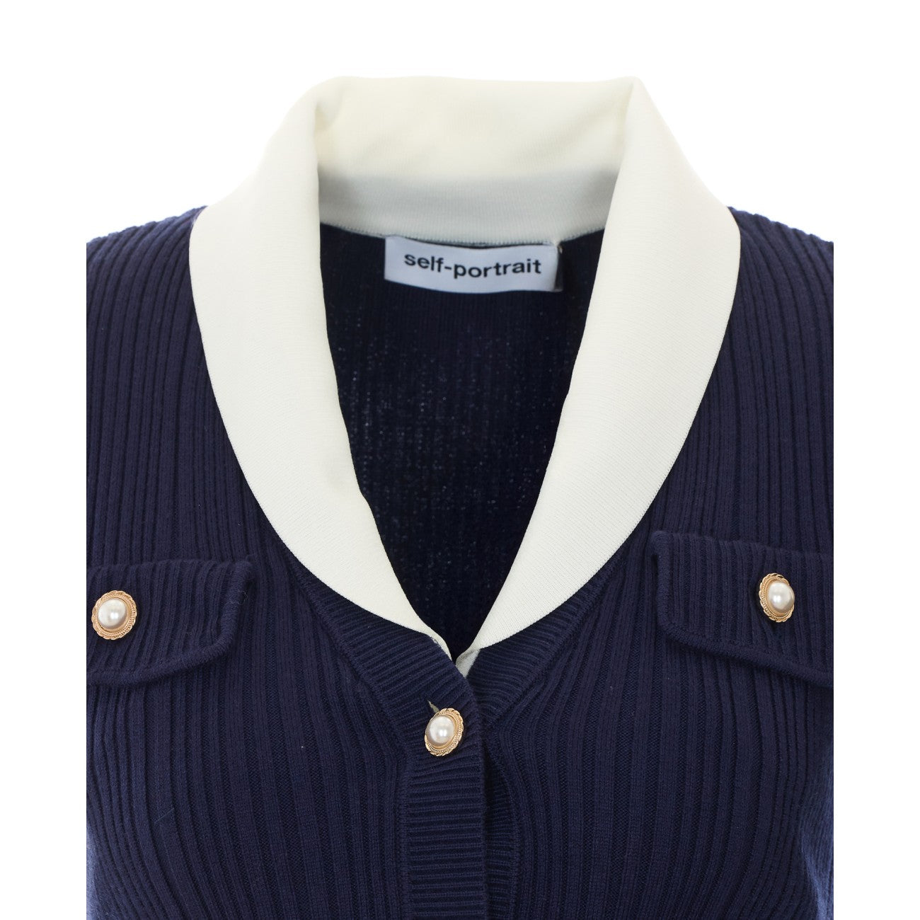 Self Portrait Women Ribbed Knit Cardigan SELF-PORTRAIT