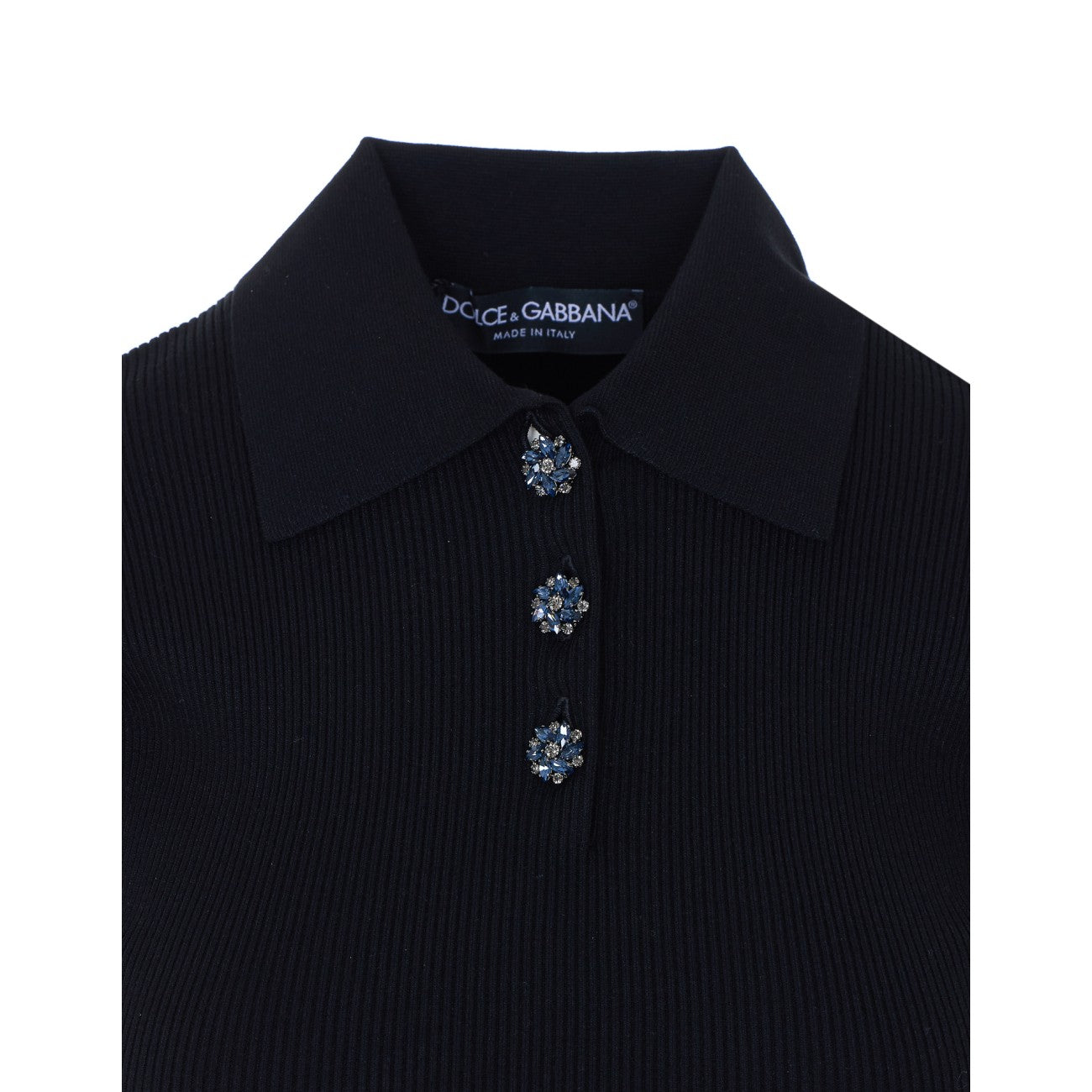 Dolce&Gabbana Women Ribbed Polo Pullover DOLCE & GABBANA