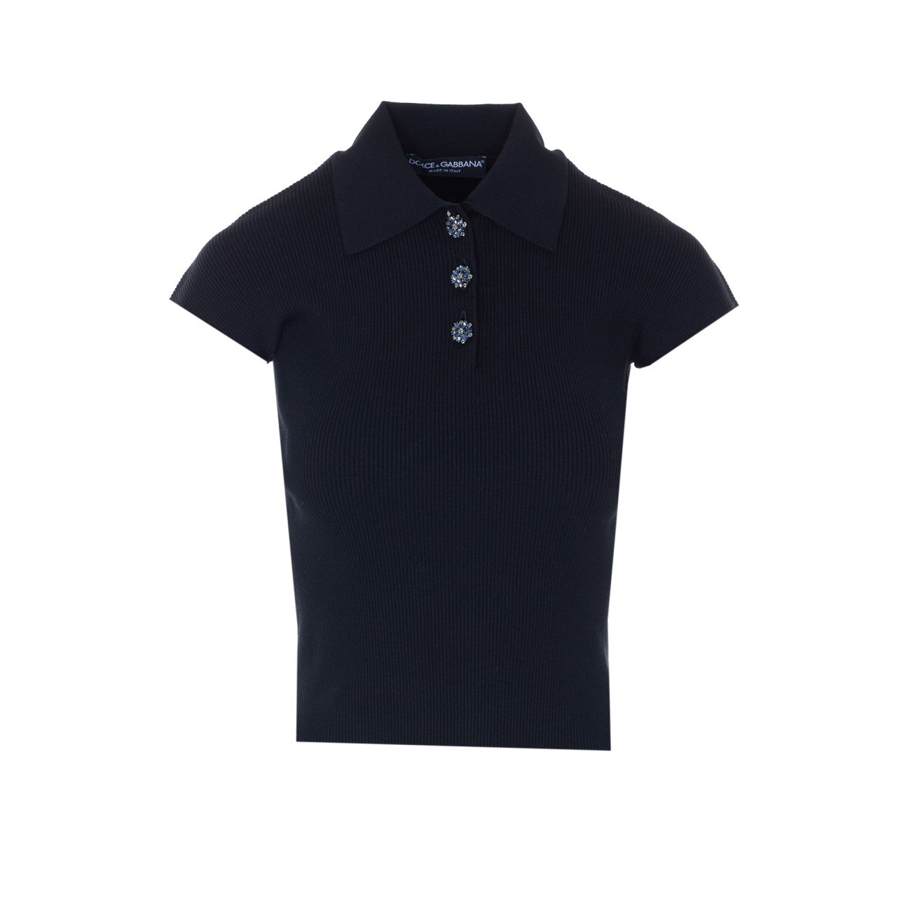 Dolce&Gabbana Women Ribbed Polo Pullover DOLCE & GABBANA