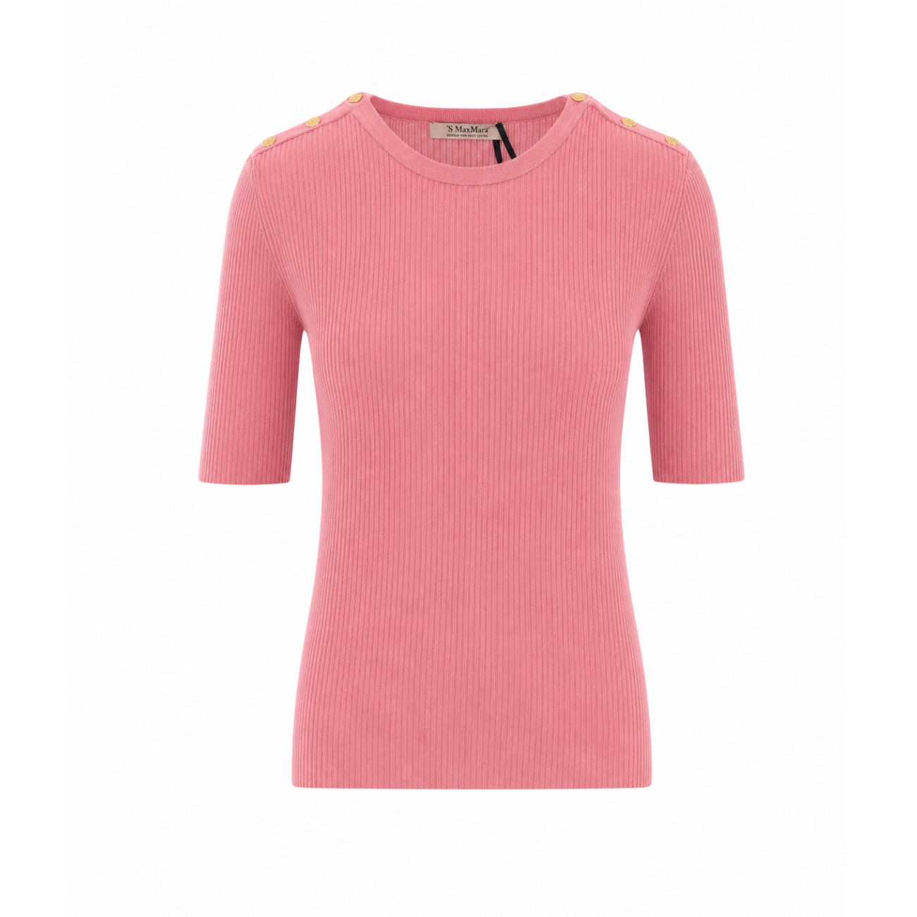 S Max Mara Women Ribbed Smmriviera Short Sleeves Sweater S MAX MARA