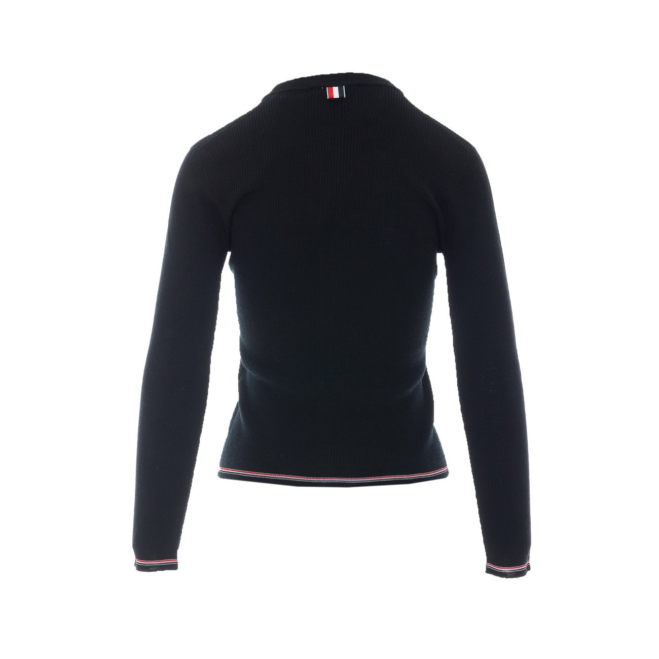 Thom Browne Women Ribbed Striped Logo Cardigan THOM BROWNE