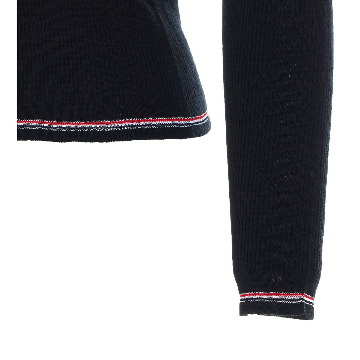 Thom Browne Women Ribbed Striped Logo Cardigan THOM BROWNE
