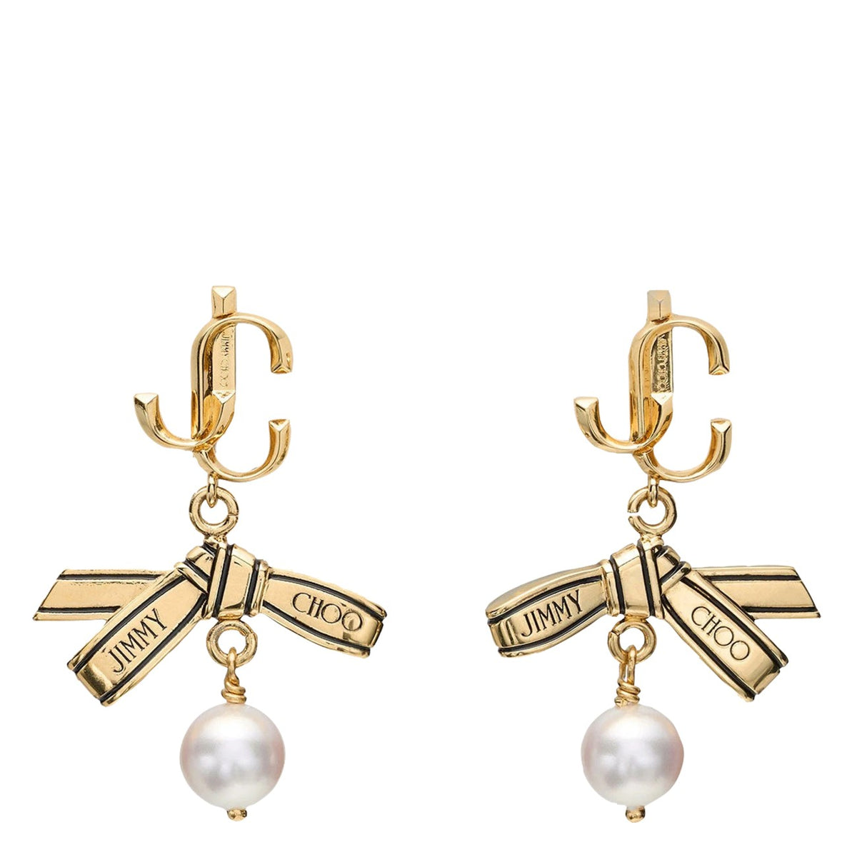 Jimmy Choo Women Ribbon Pearl Earrings JIMMY CHOO