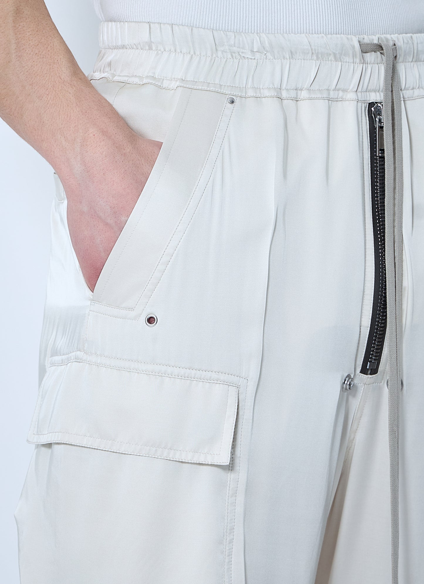 Rick Owens Men Satin Belas Cargo Pants RICK OWENS