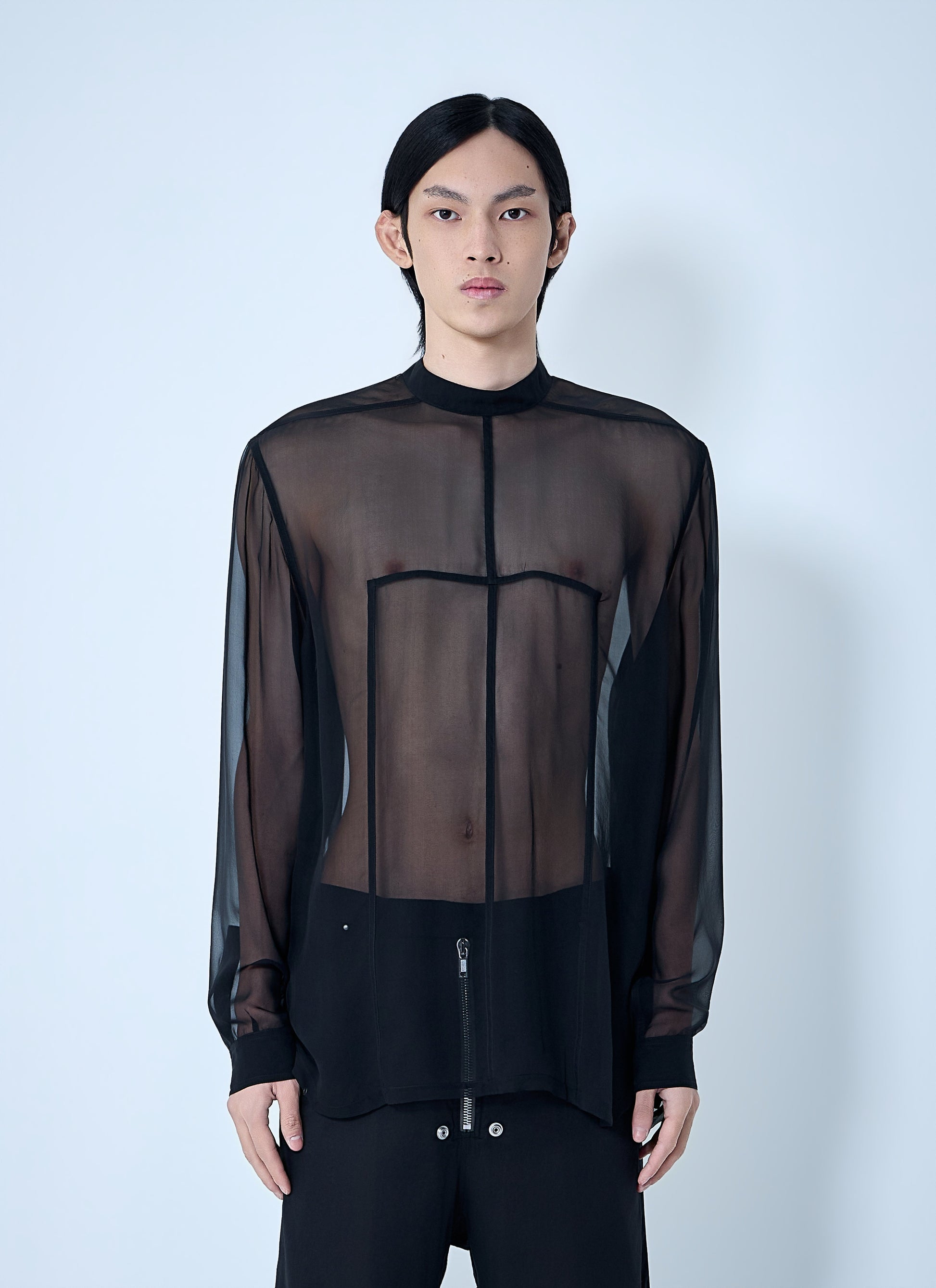 Rick Owens Men Sheer Panel Shirt RICK OWENS