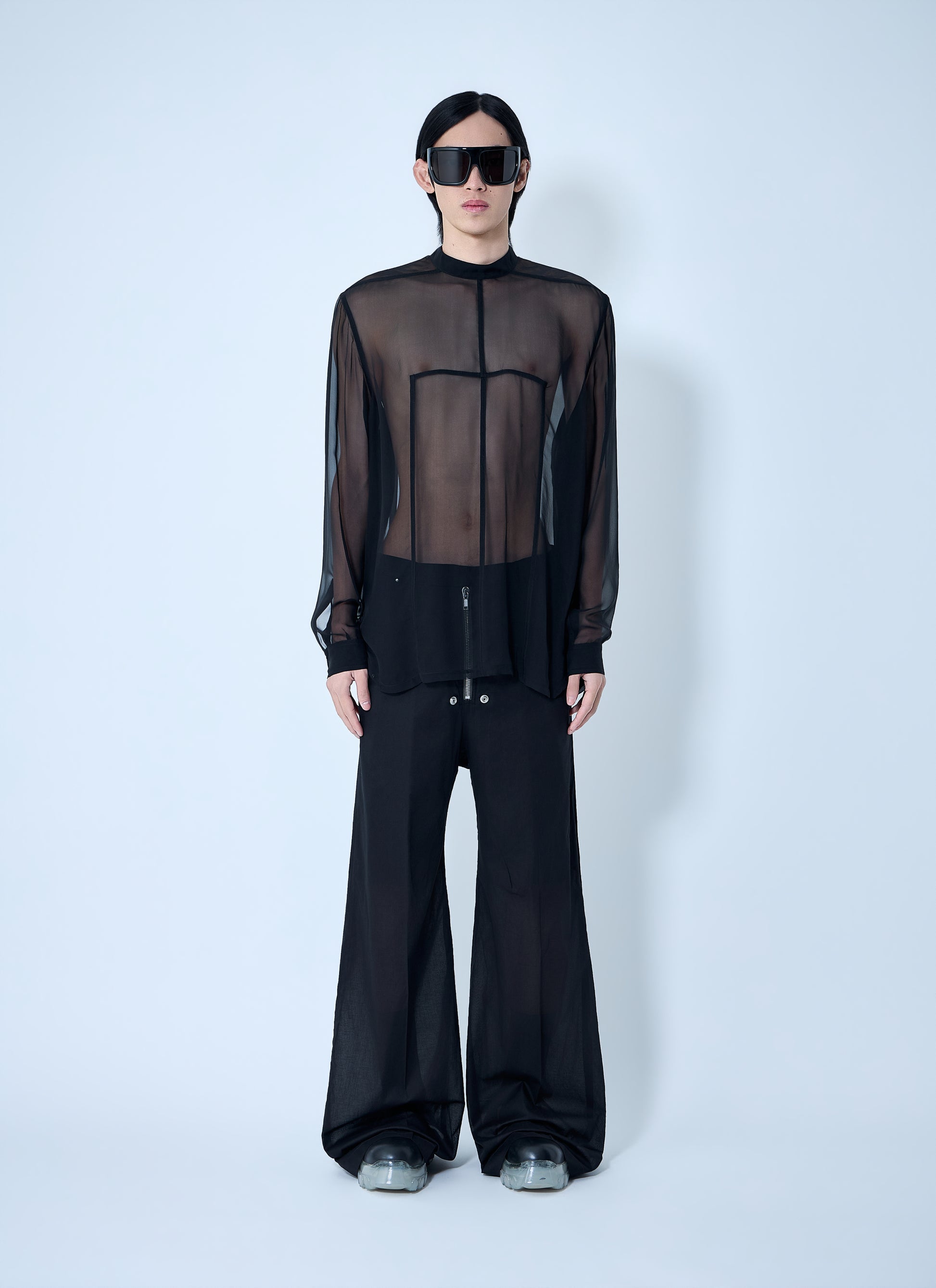 Rick Owens Men Sheer Panel Shirt RICK OWENS