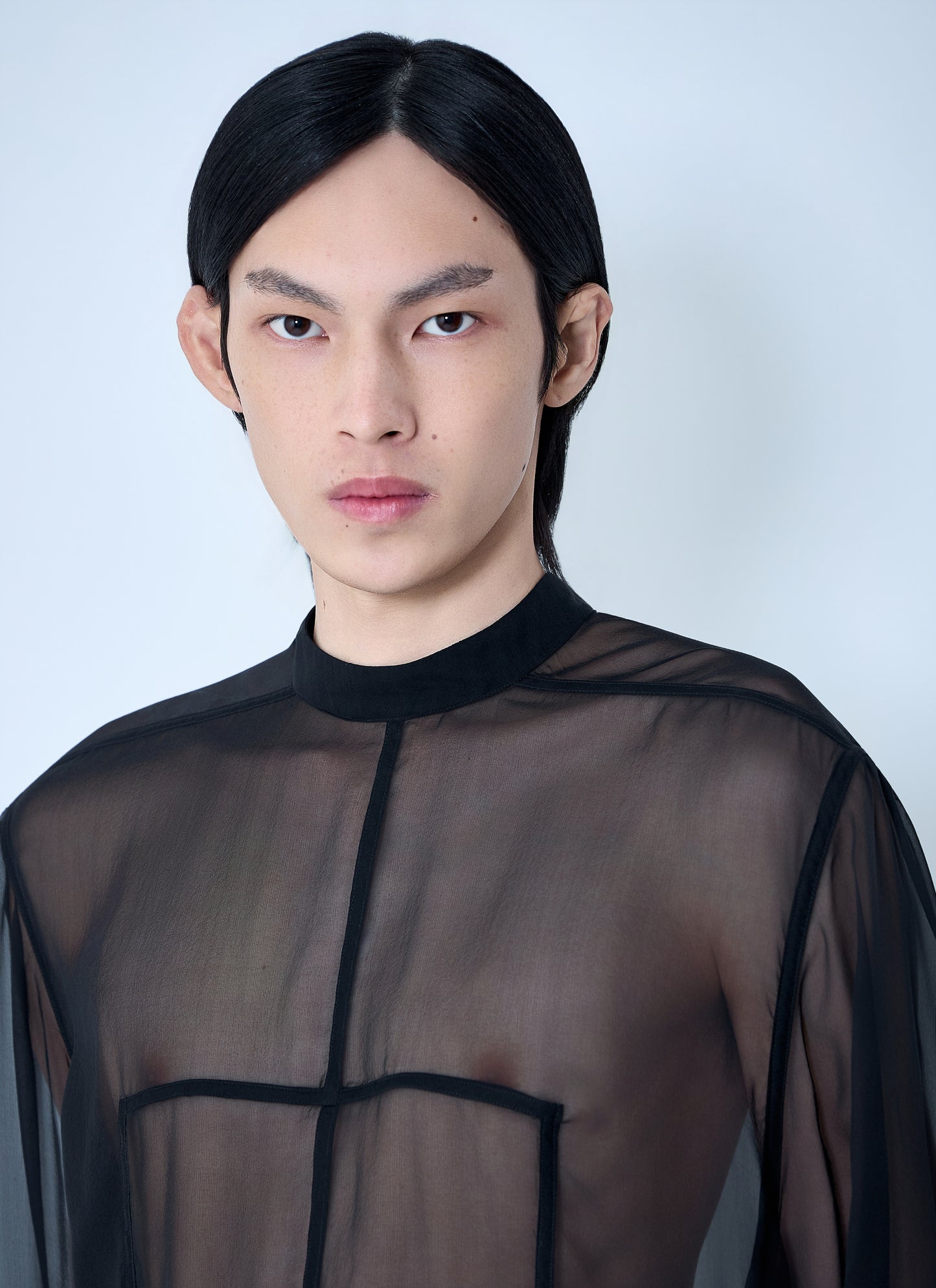 Rick Owens Men Sheer Panel Shirt RICK OWENS