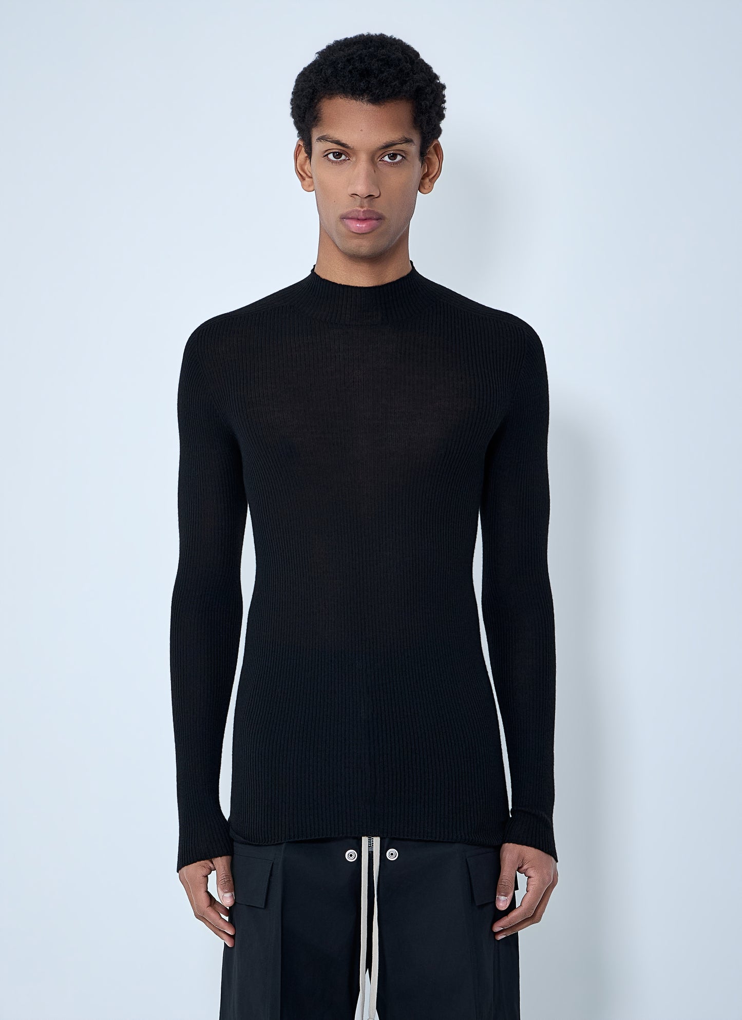 Rick Owens Men Ribbed Knit Long Sleeve Top RICK OWENS