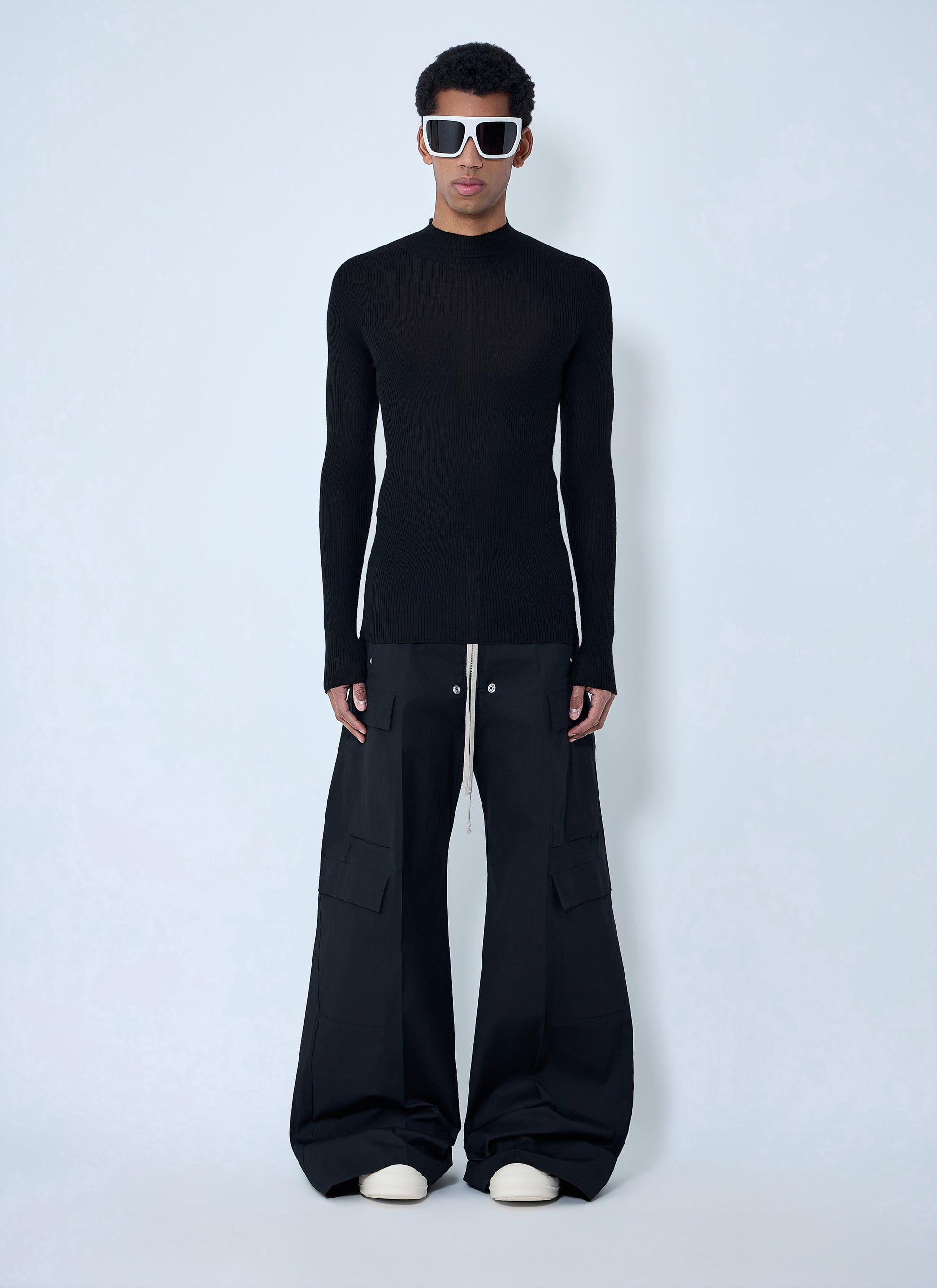 Rick Owens Men Ribbed Knit Long Sleeve Top RICK OWENS