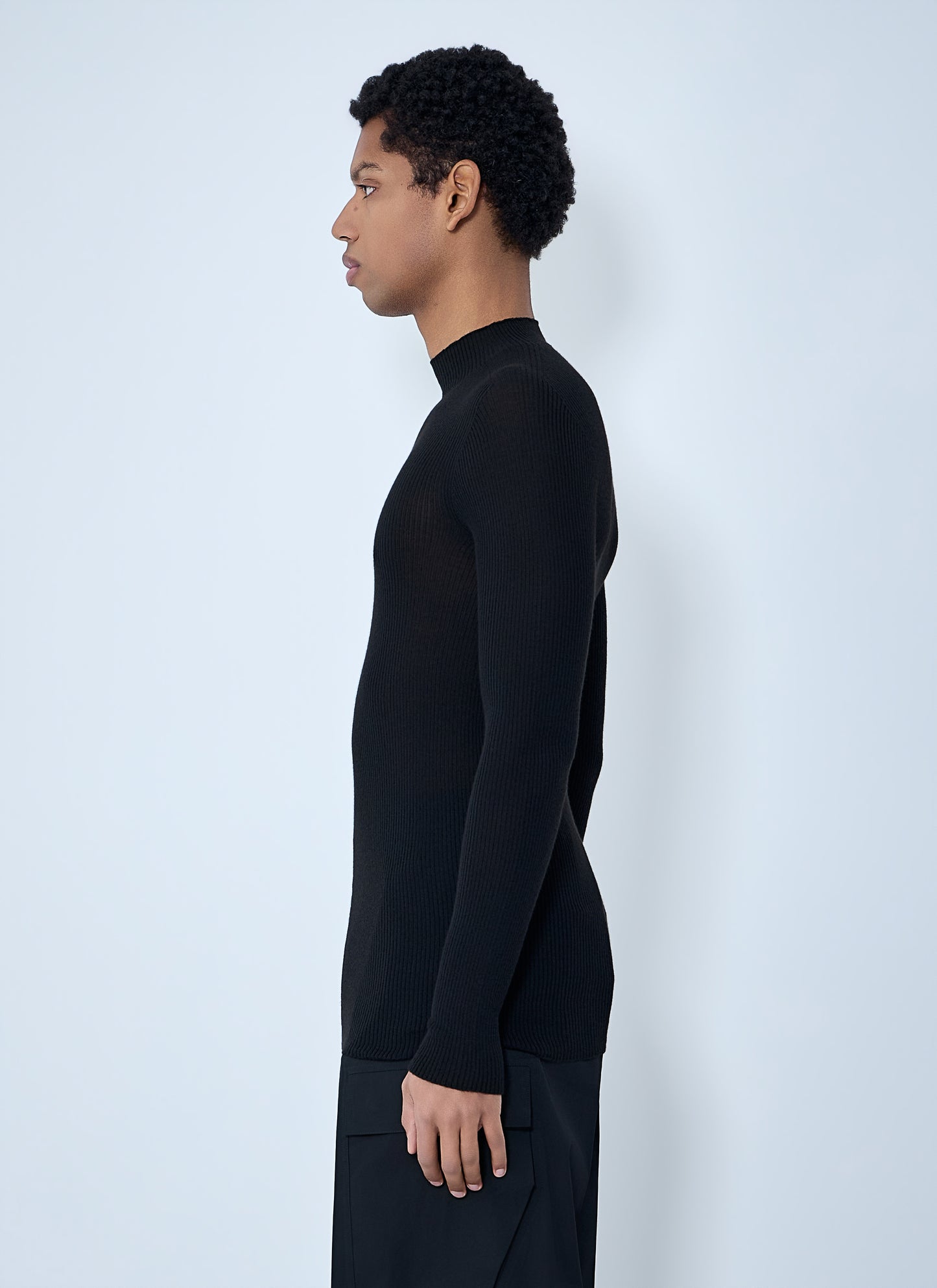 Rick Owens Men Ribbed Knit Long Sleeve Top RICK OWENS