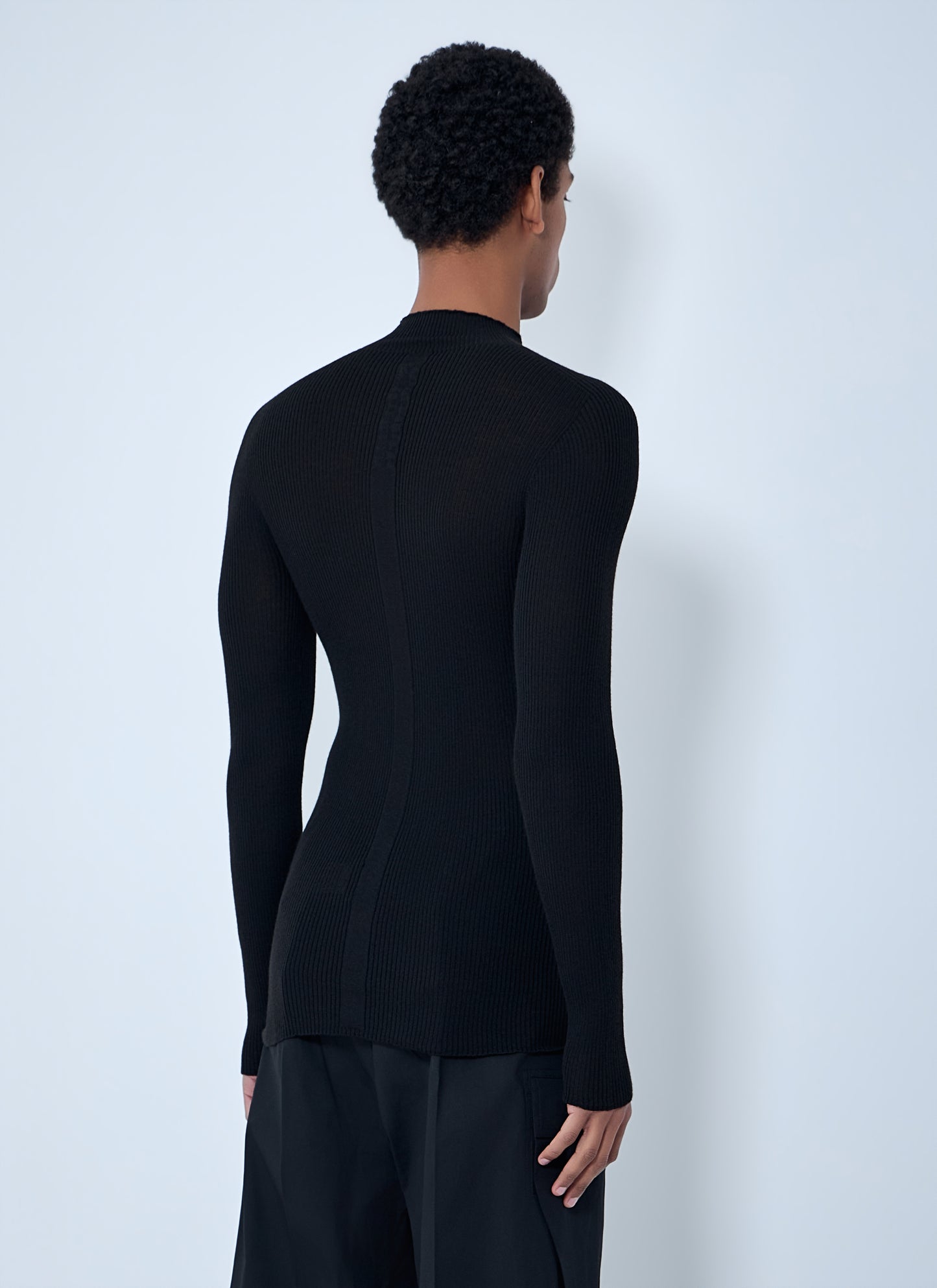 Rick Owens Men Ribbed Knit Long Sleeve Top RICK OWENS