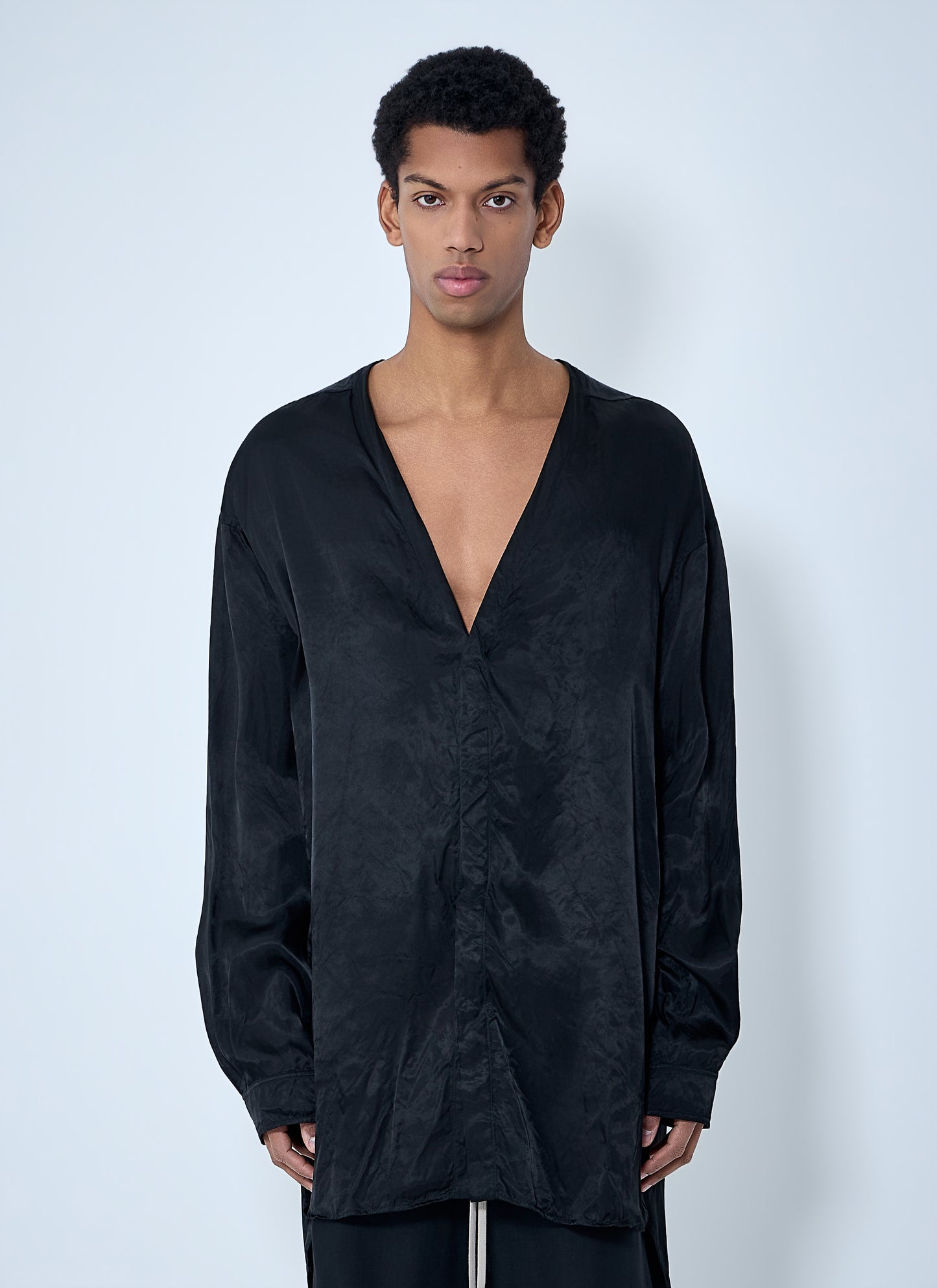 Rick Owens Men Oversized V-Neck Shirt RICK OWENS