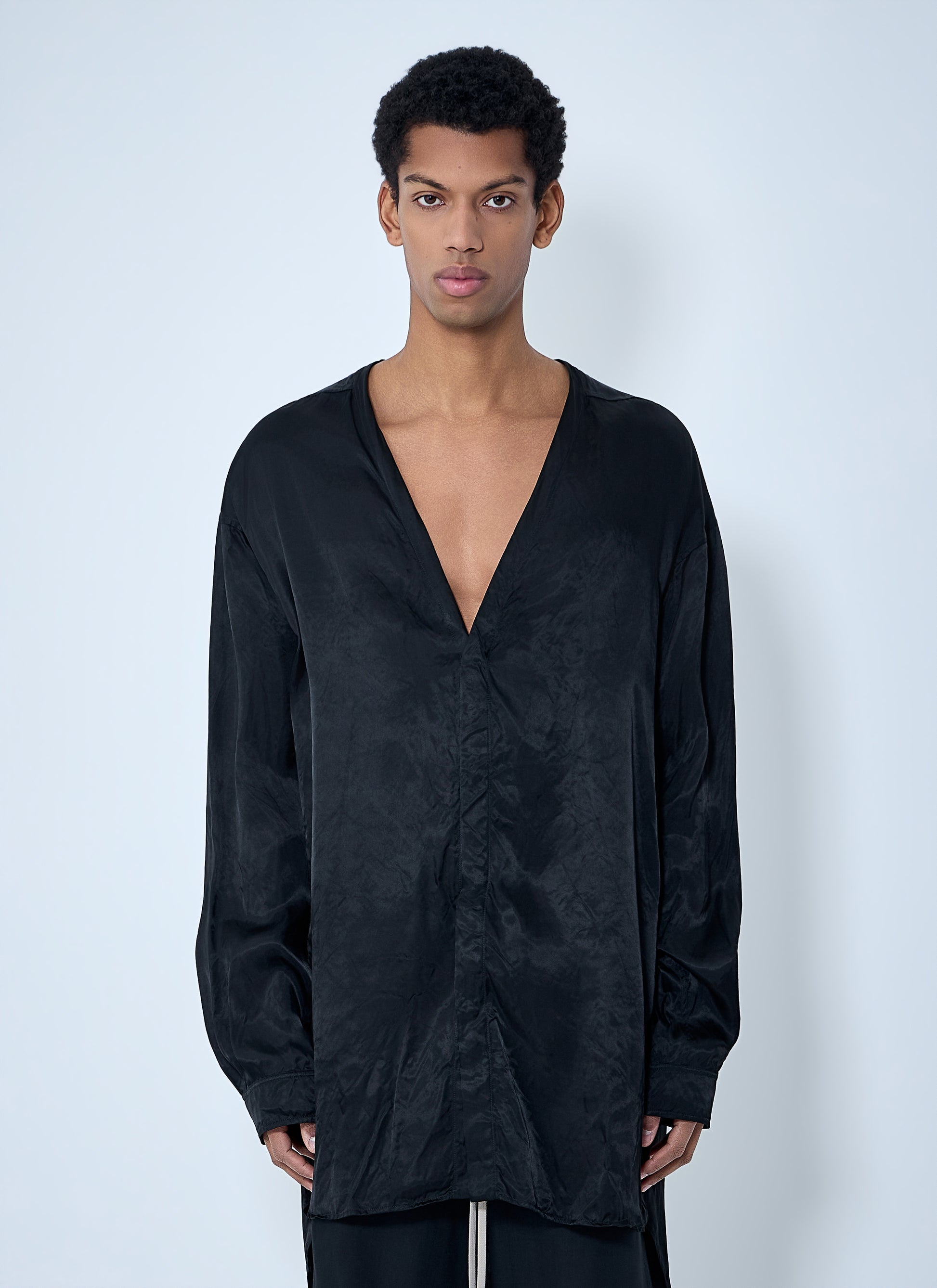 Rick Owens Men Oversized V-Neck Shirt RICK OWENS