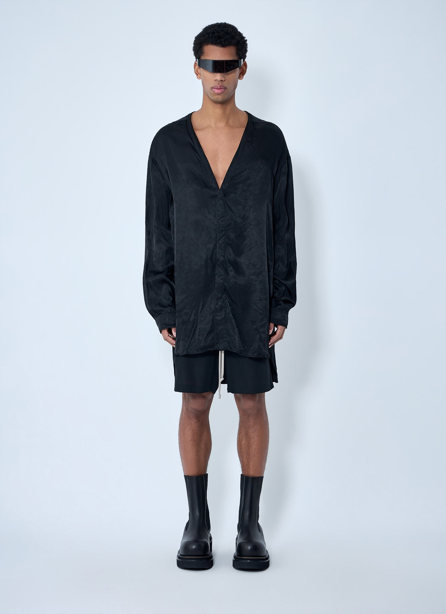 Rick Owens Men Oversized V-Neck Shirt RICK OWENS