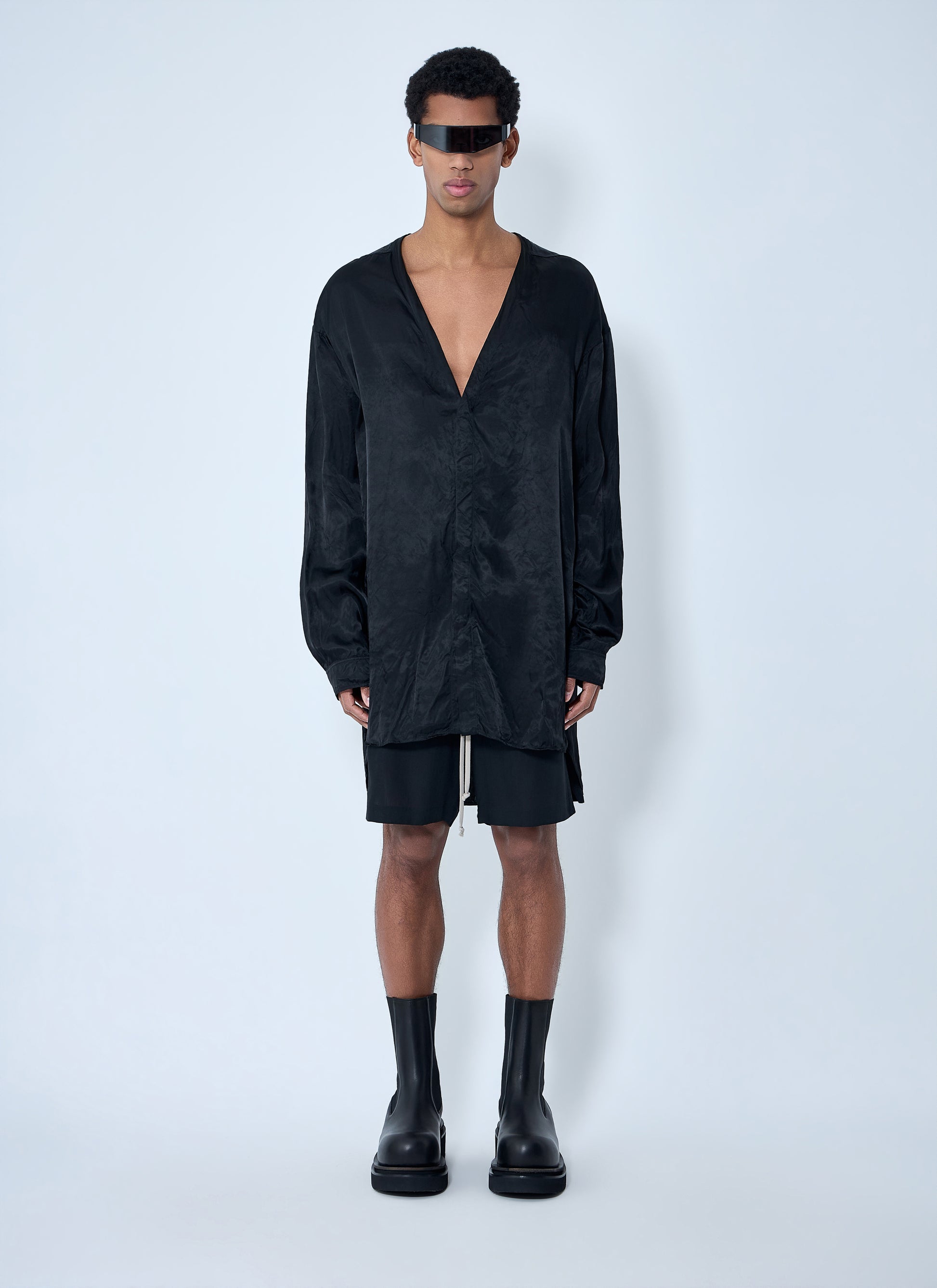 Rick Owens Men Oversized V-Neck Shirt RICK OWENS