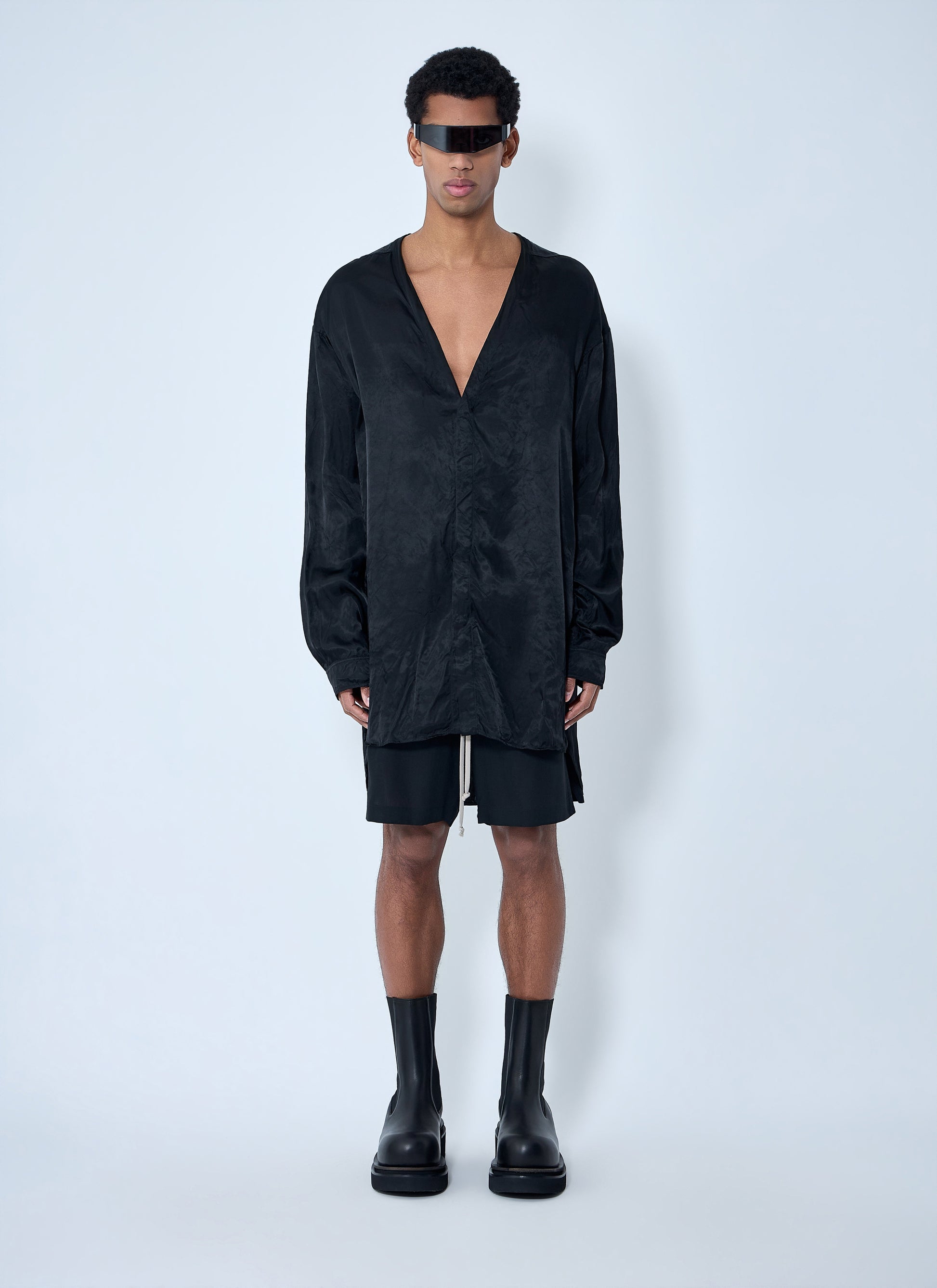 Rick Owens Men Oversized V-Neck Shirt RICK OWENS