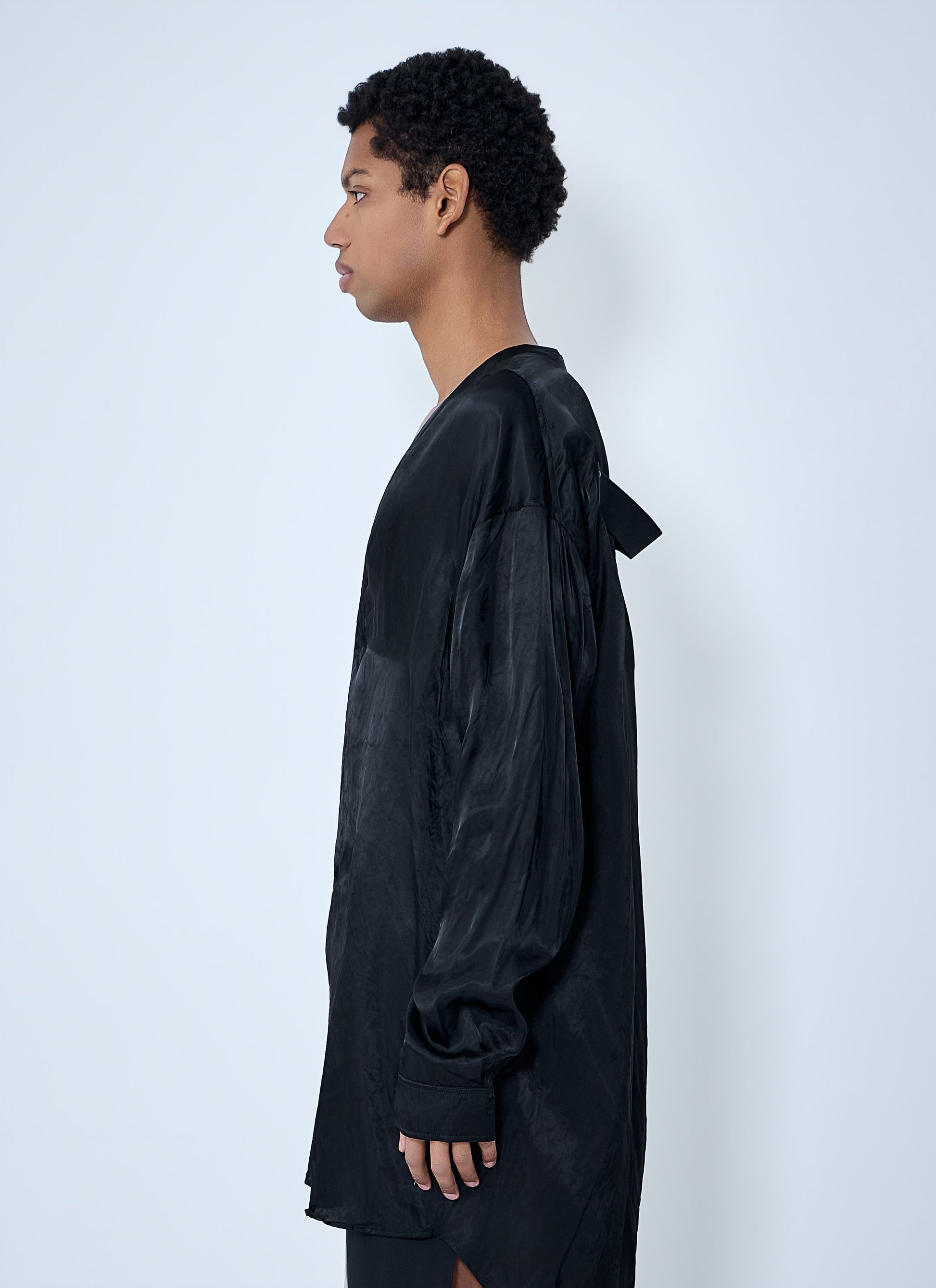 Rick Owens Men Oversized V-Neck Shirt RICK OWENS