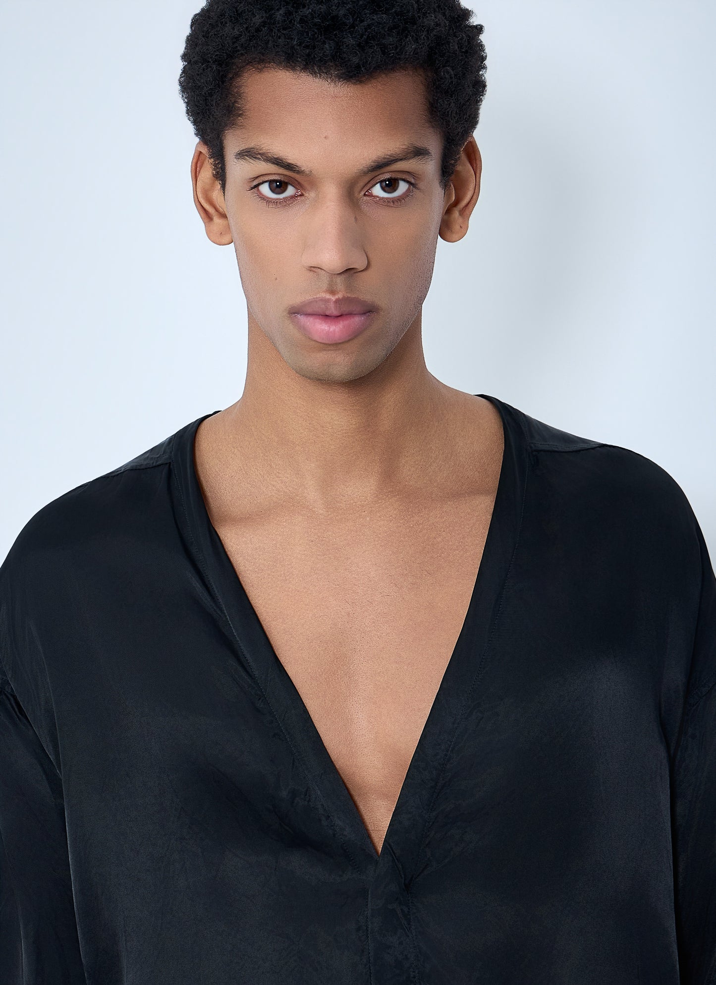 Rick Owens Men Oversized V-Neck Shirt RICK OWENS