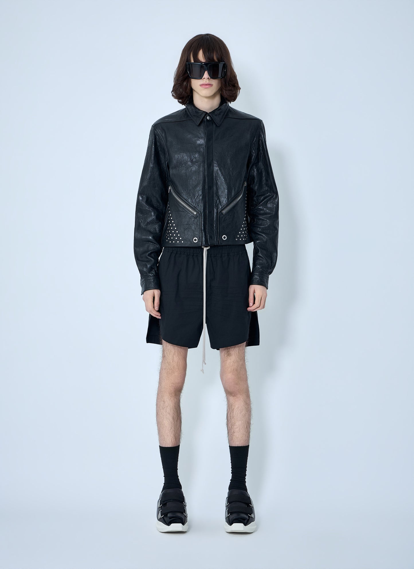 Rick Owens Men Studded Leather Jacket RICK OWENS