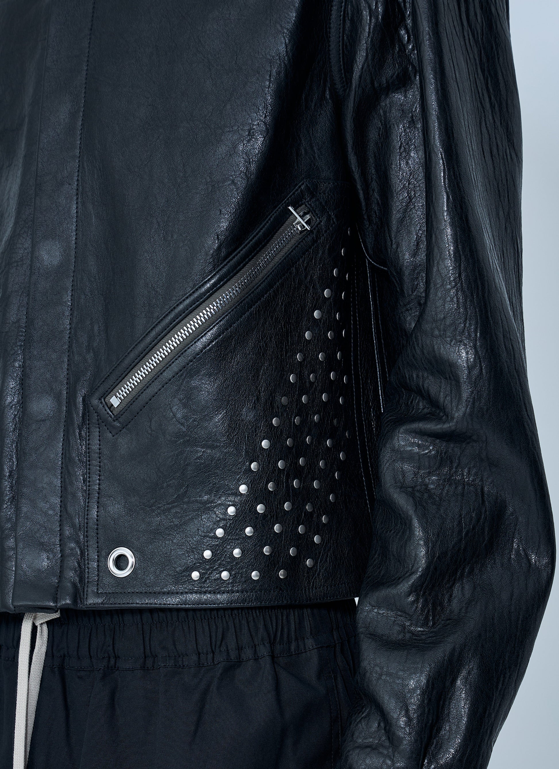 Rick Owens Men Studded Leather Jacket RICK OWENS