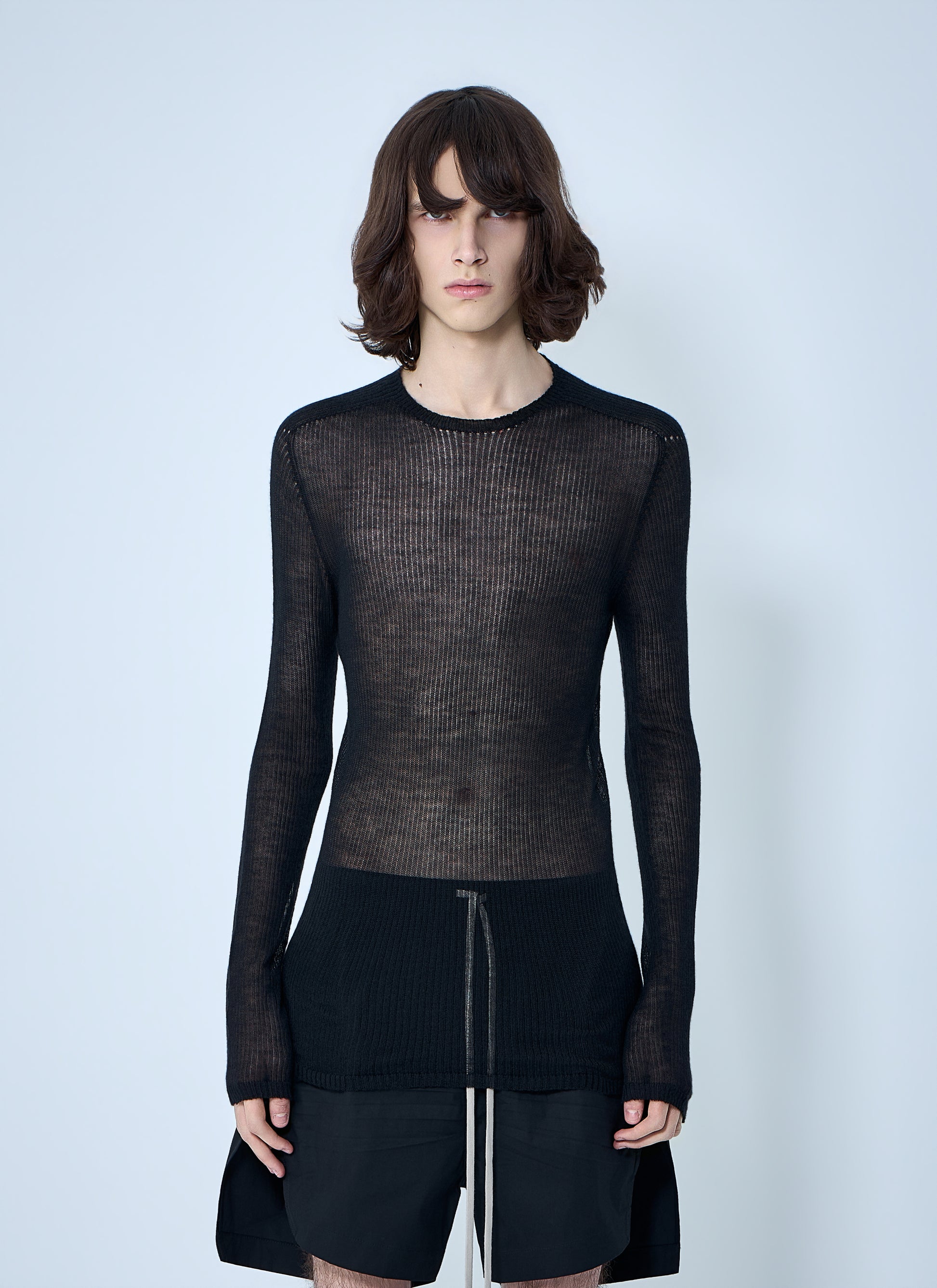 Rick Owens Men Sheer Knit Long Sleeve Top RICK OWENS