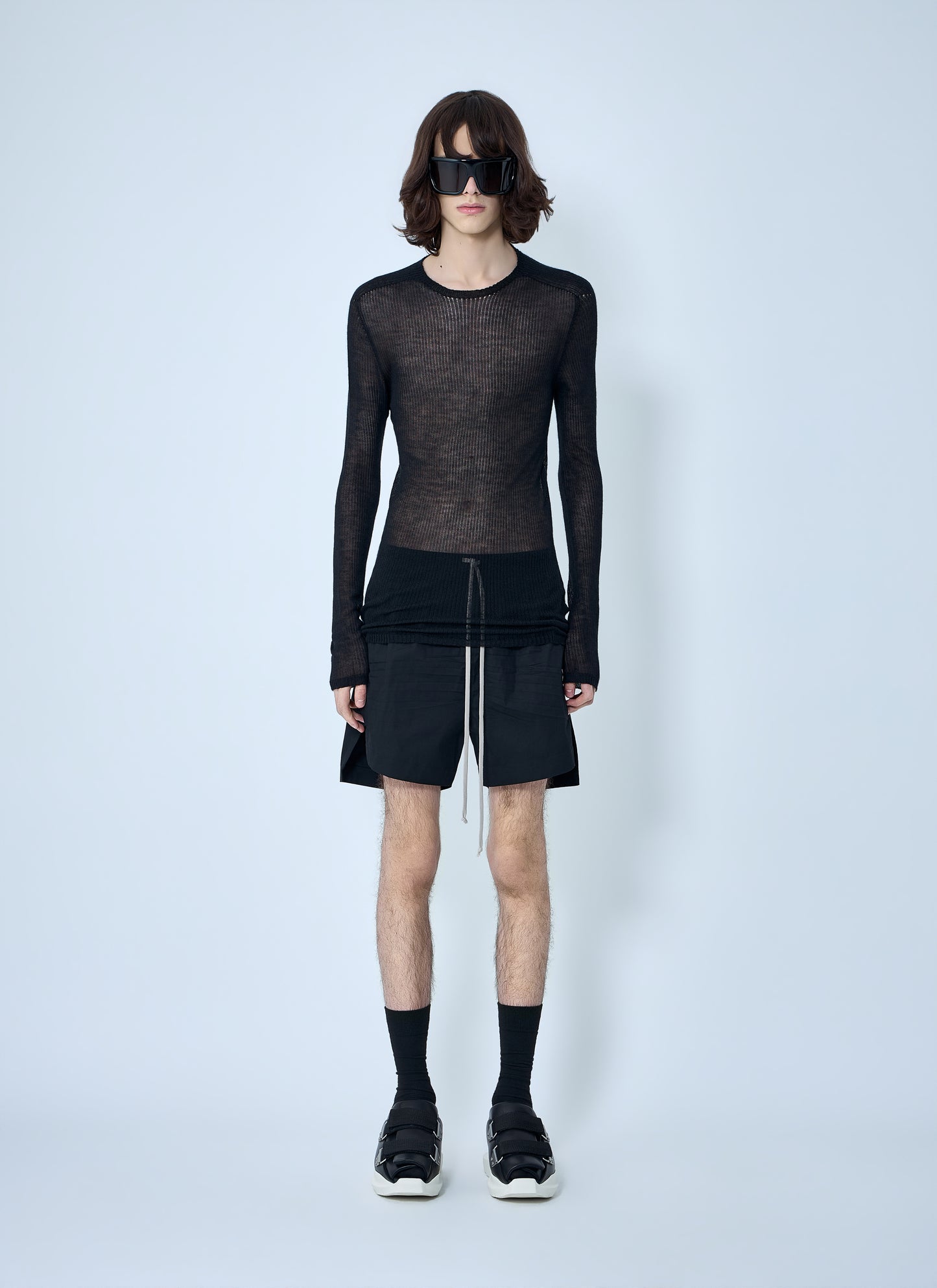 Rick Owens Men Sheer Knit Long Sleeve Top RICK OWENS