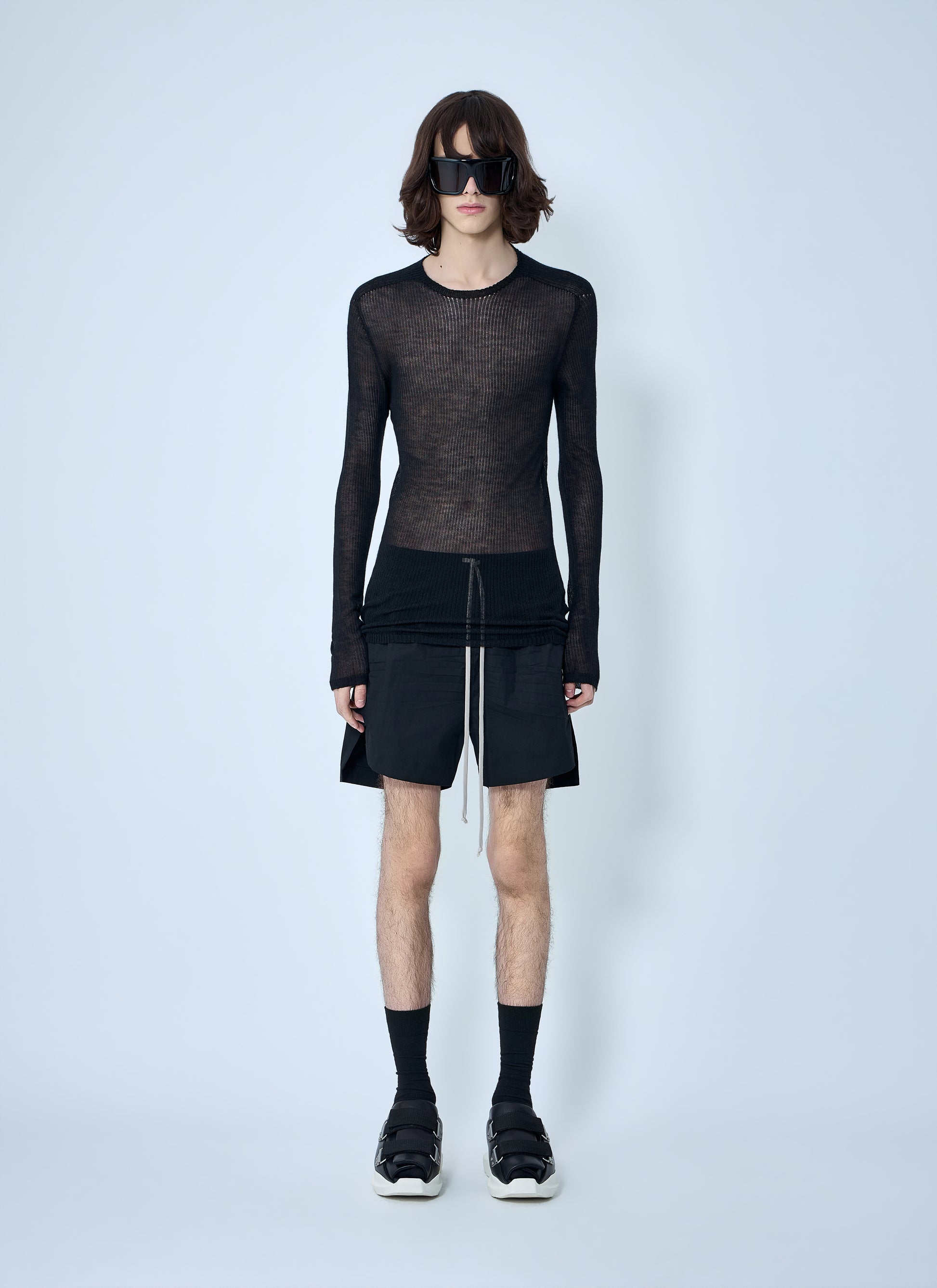 Rick Owens Men Sheer Knit Long Sleeve Top RICK OWENS