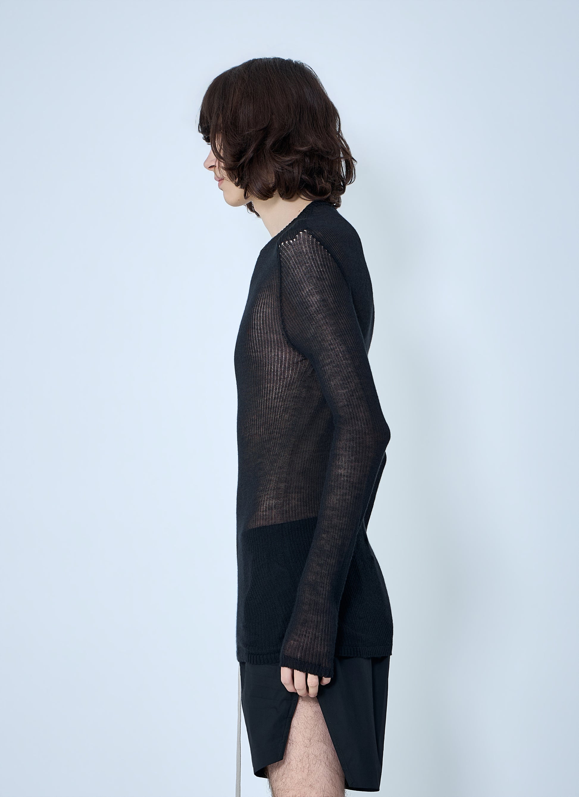 Rick Owens Men Sheer Knit Long Sleeve Top RICK OWENS
