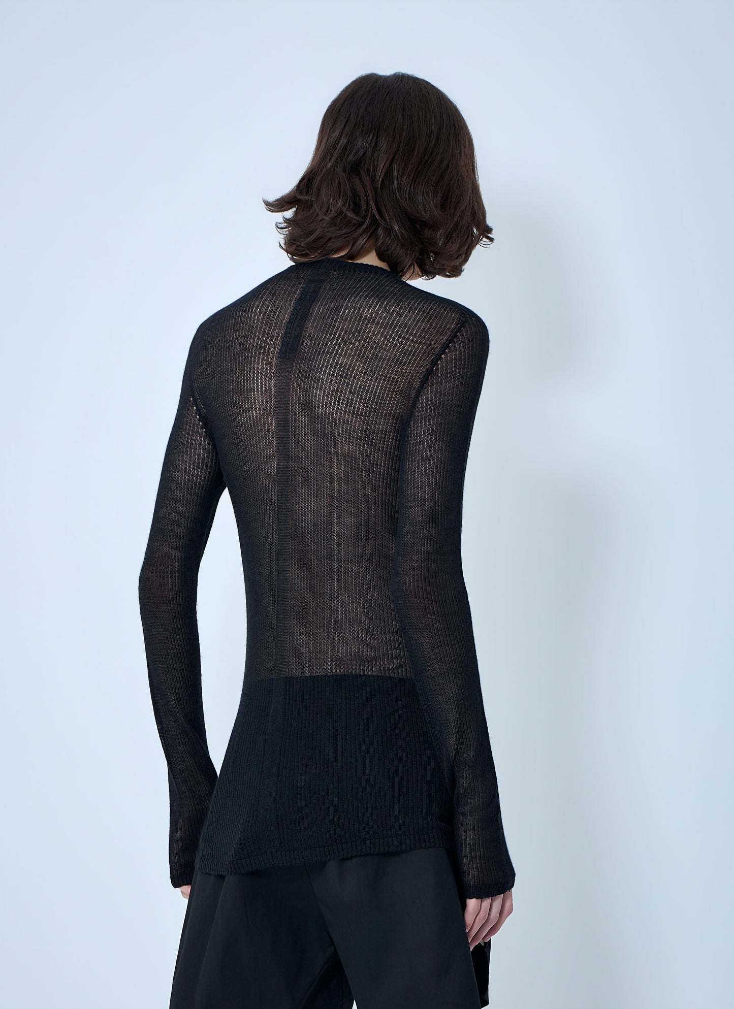 Rick Owens Men Sheer Knit Long Sleeve Top RICK OWENS