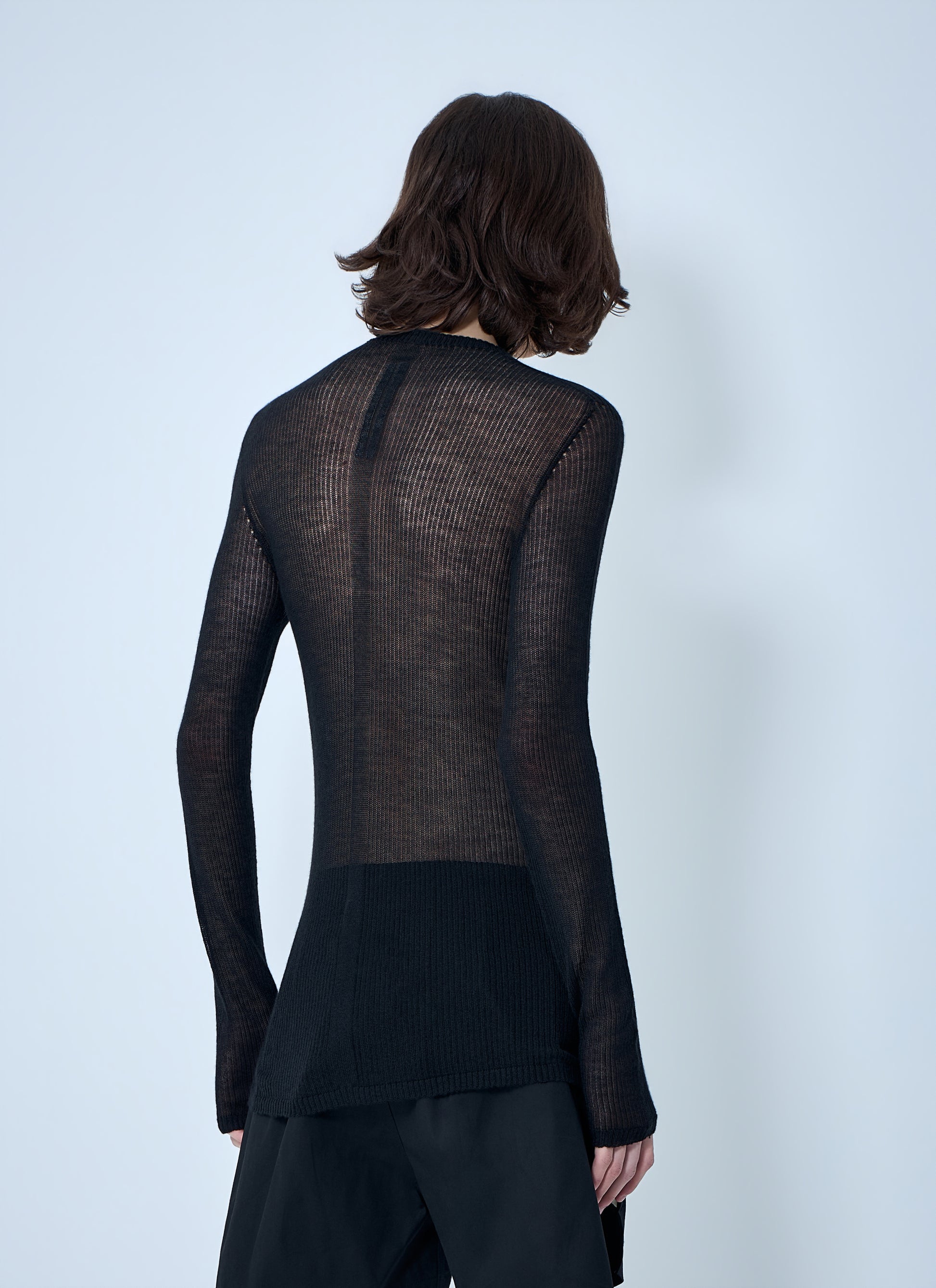 Rick Owens Men Sheer Knit Long Sleeve Top RICK OWENS