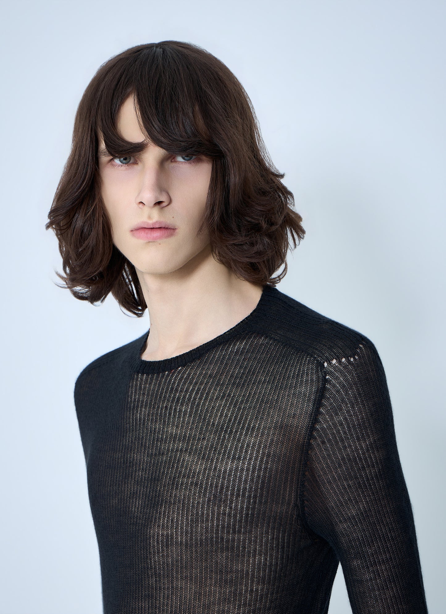 Rick Owens Men Sheer Knit Long Sleeve Top RICK OWENS