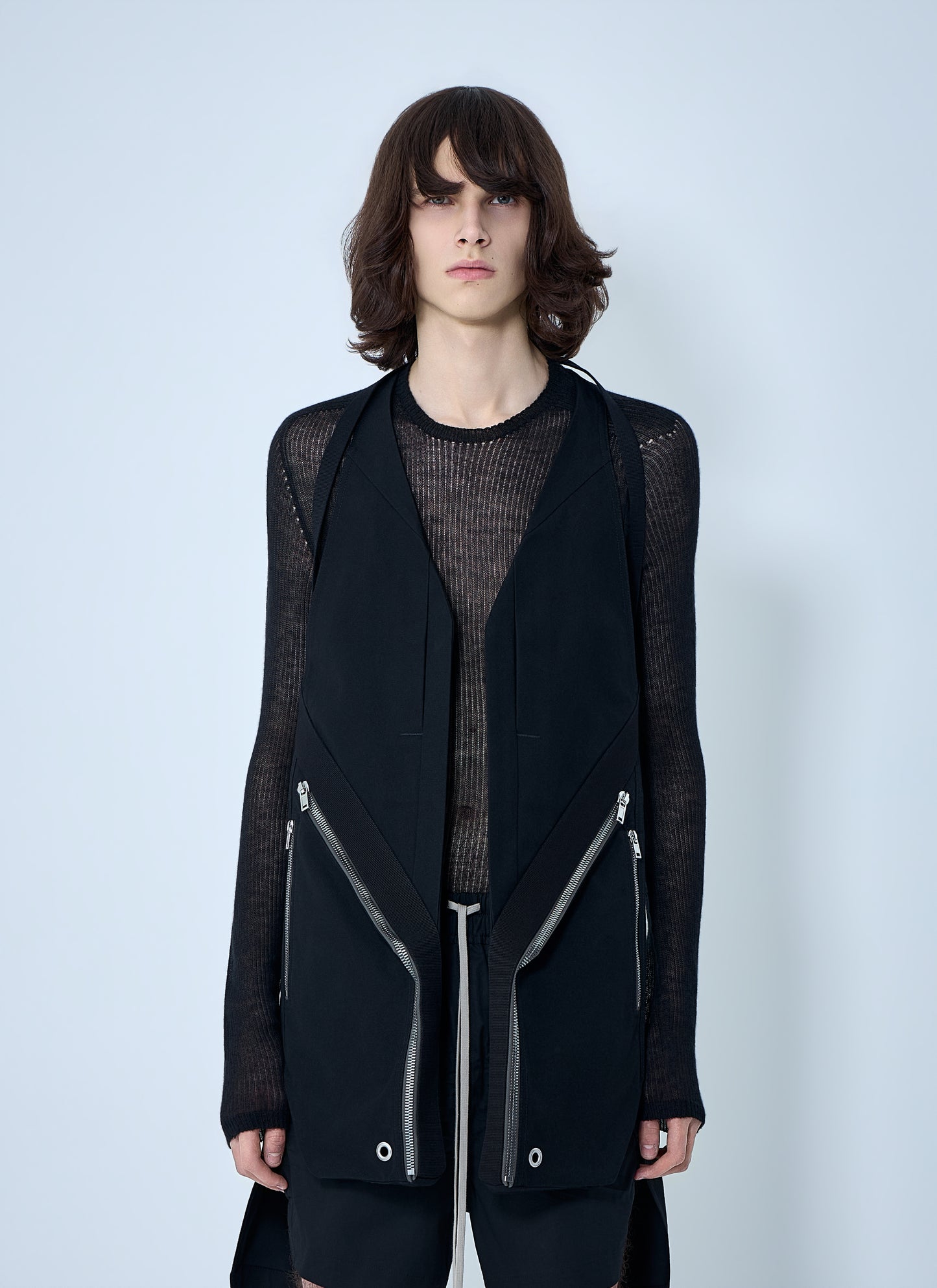 Rick Owens Men Asymmetric Zip Detail Vest RICK OWENS