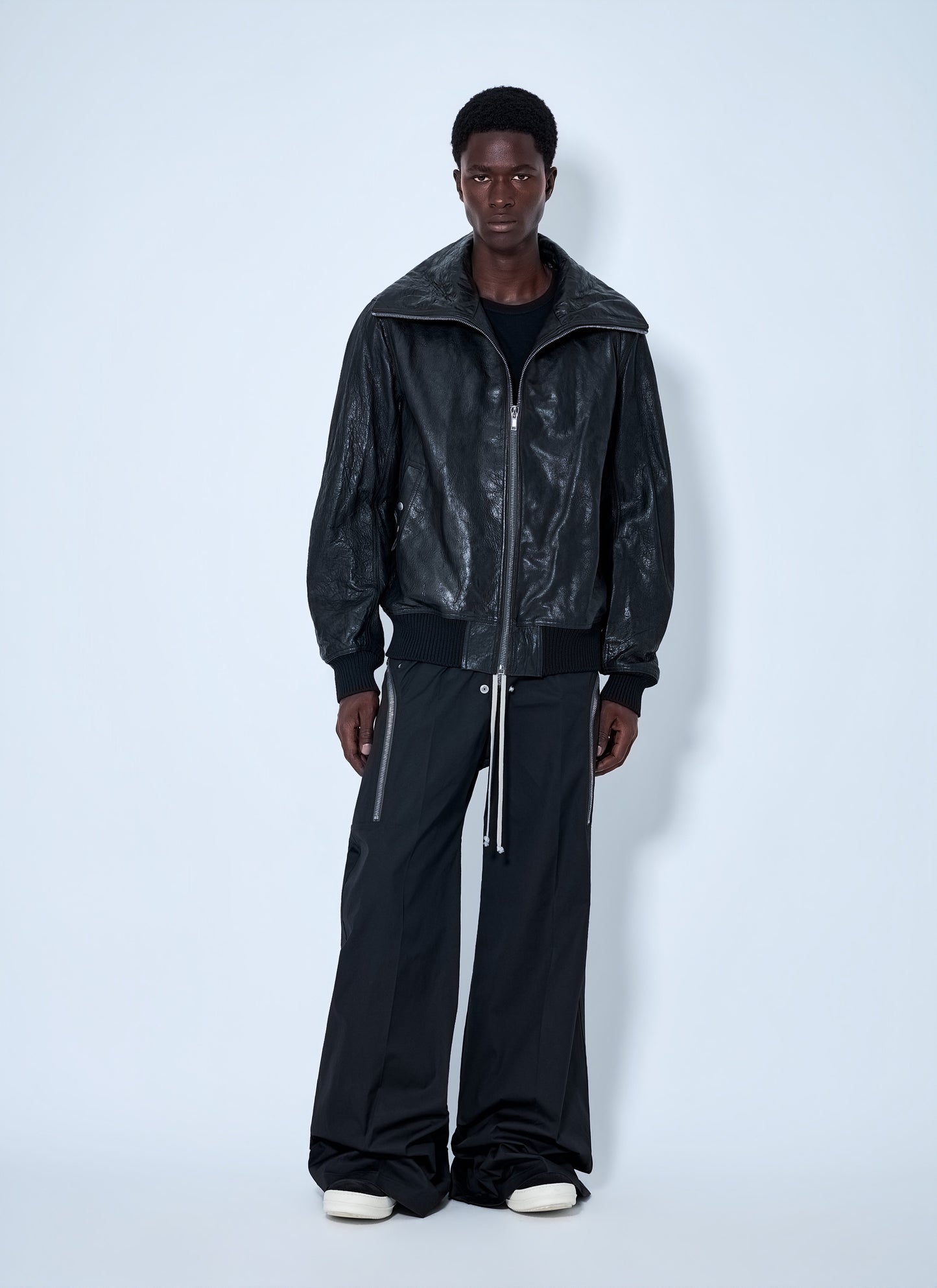 Rick Owens Men Dracuflight Hammered Leather Jacket RICK OWENS
