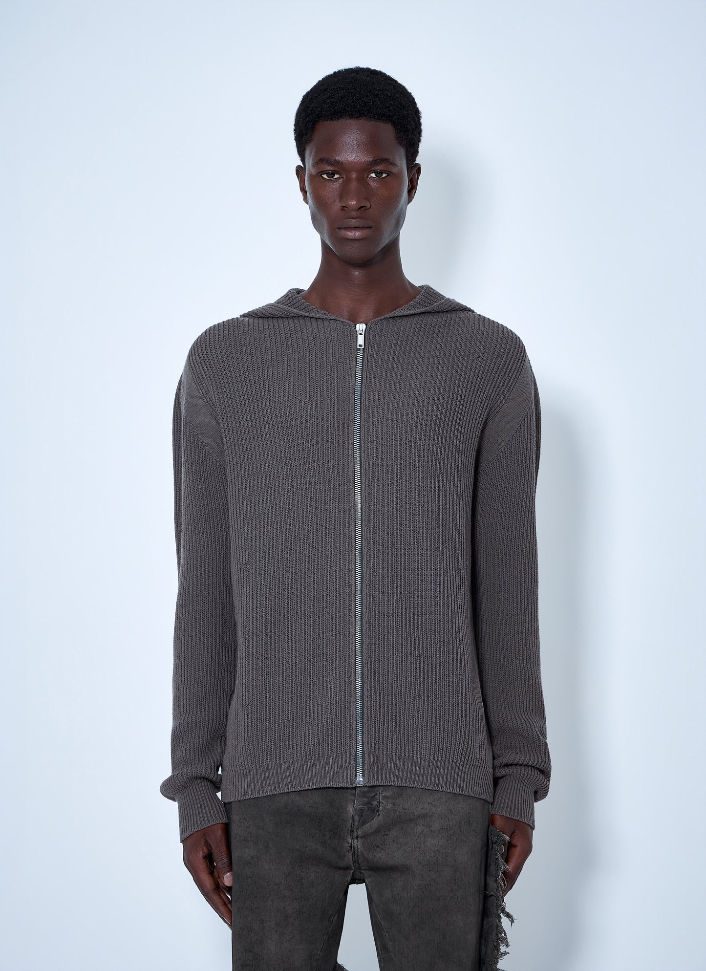 Rick Owens Men Wool Zipped Hoodie RICK OWENS