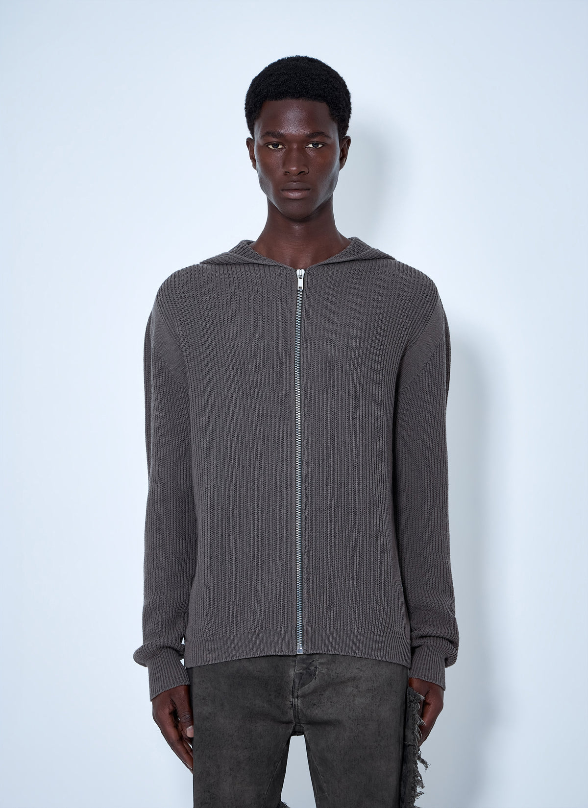 Rick Owens Men Wool Zipped Hoodie RICK OWENS
