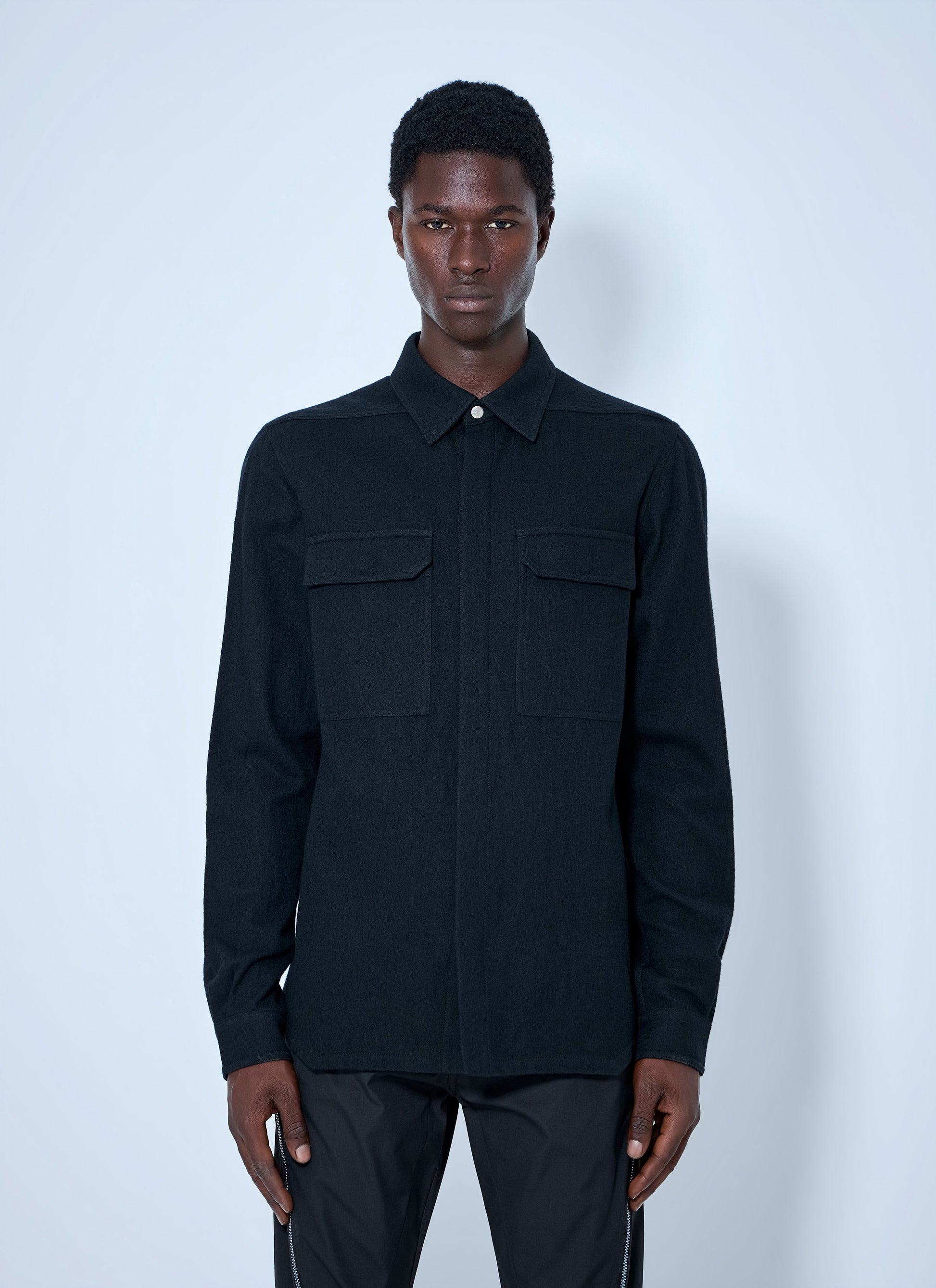 Rick Owens Men Wool Blend Overshirt RICK OWENS