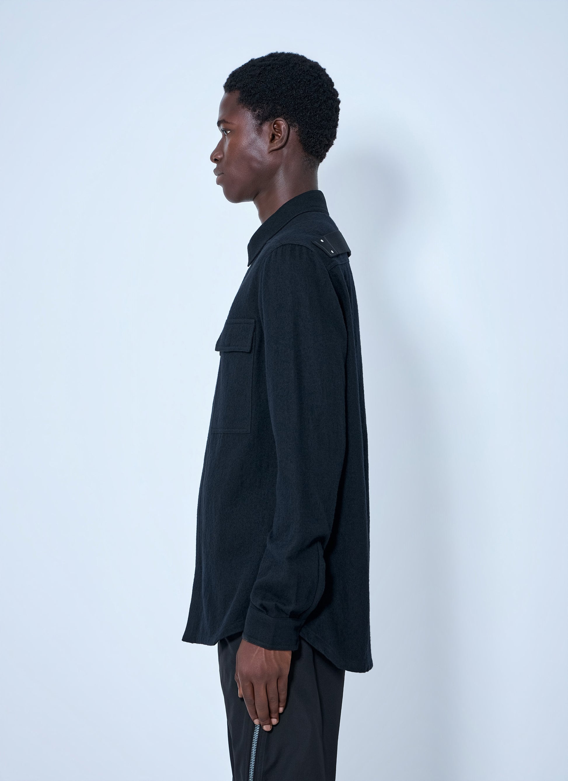 Rick Owens Men Wool Blend Overshirt RICK OWENS