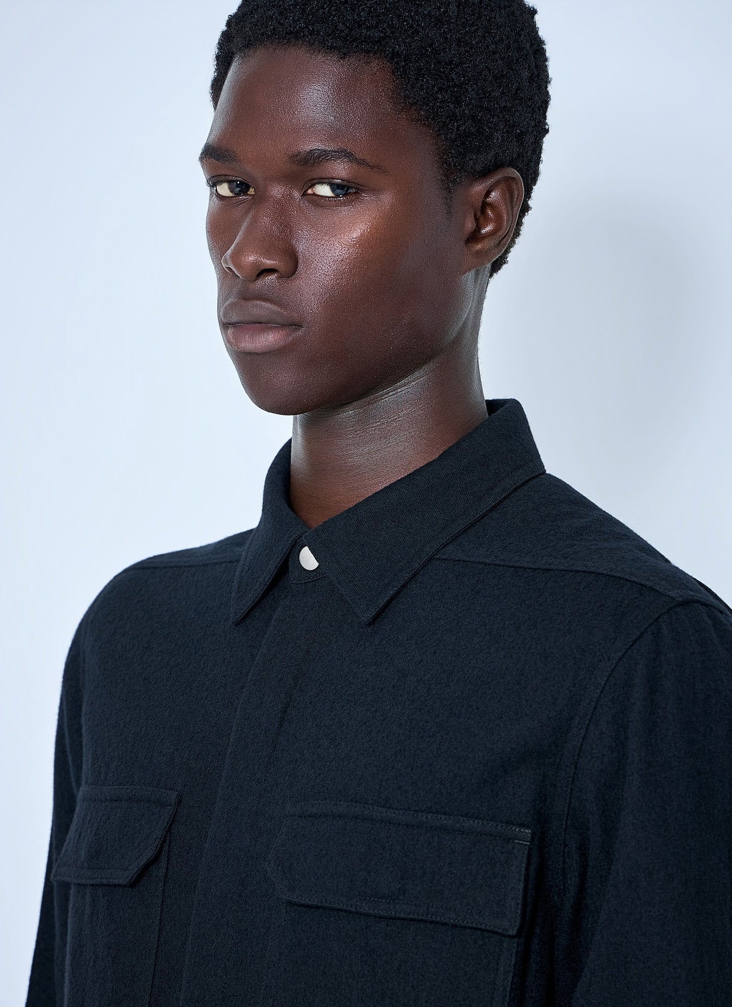 Rick Owens Men Wool Blend Overshirt RICK OWENS
