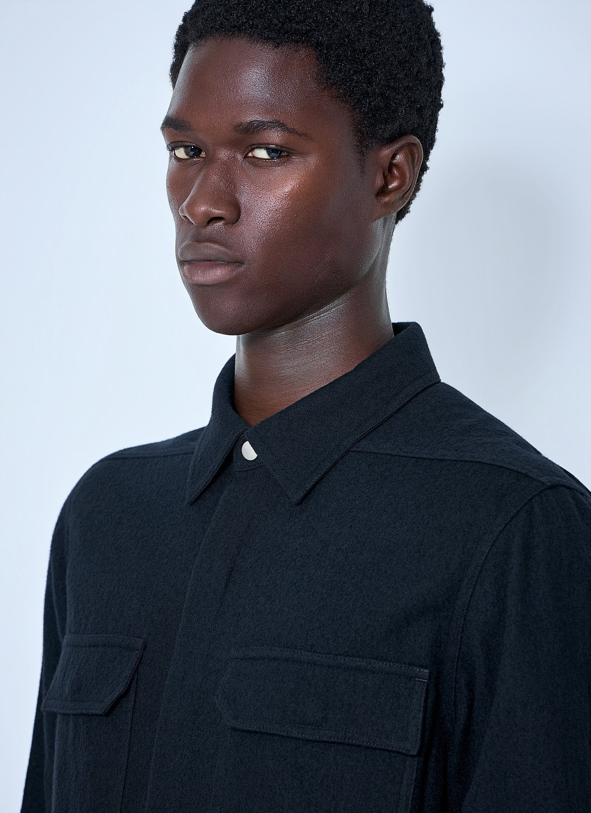 Rick Owens Men Wool Blend Overshirt RICK OWENS