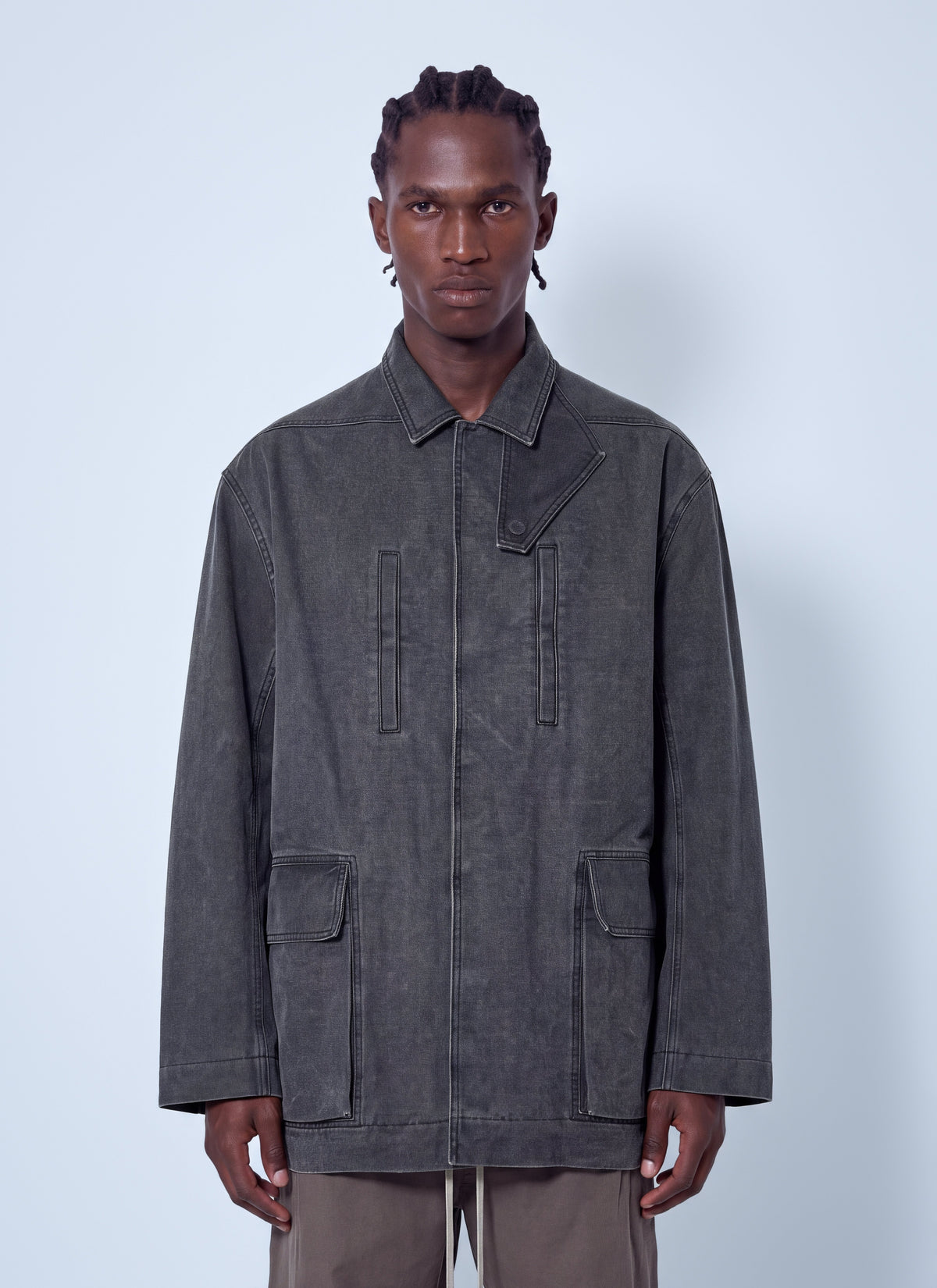 Rick Owens Men Collared Canvas Mac Jacket RICK OWENS