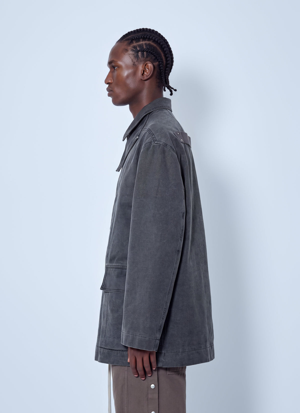 Rick Owens Men Collared Canvas Mac Jacket RICK OWENS
