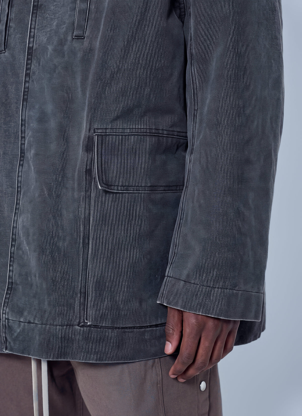 Rick Owens Men Collared Canvas Mac Jacket RICK OWENS