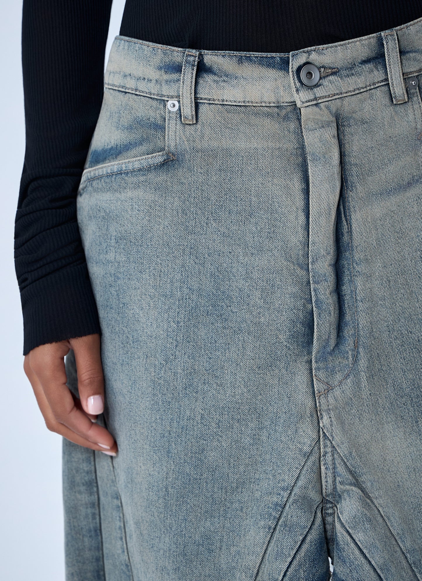 Rick Owens Women Slivered Denim Skirt RICK OWENS