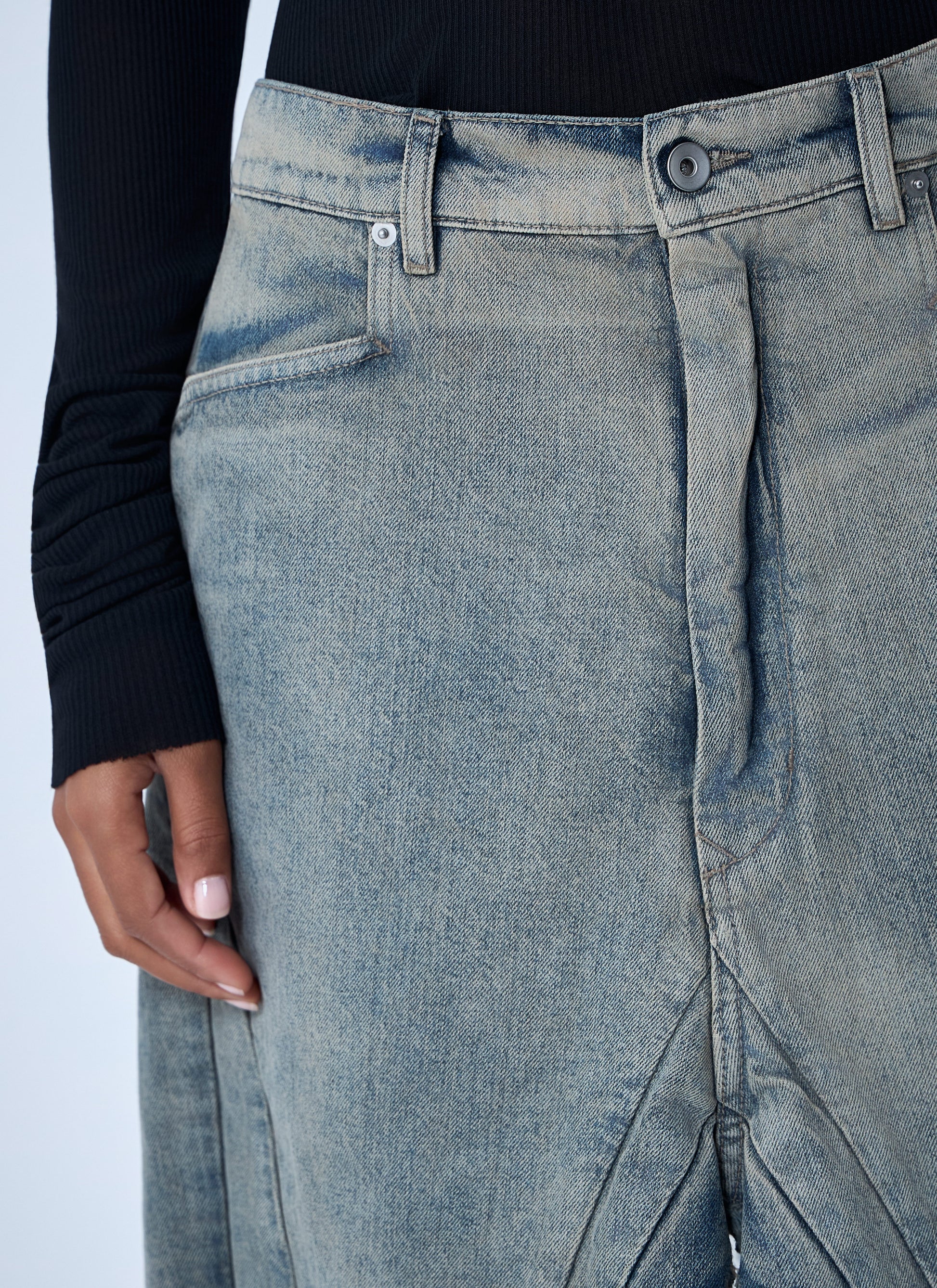 Rick Owens Women Slivered Denim Skirt RICK OWENS