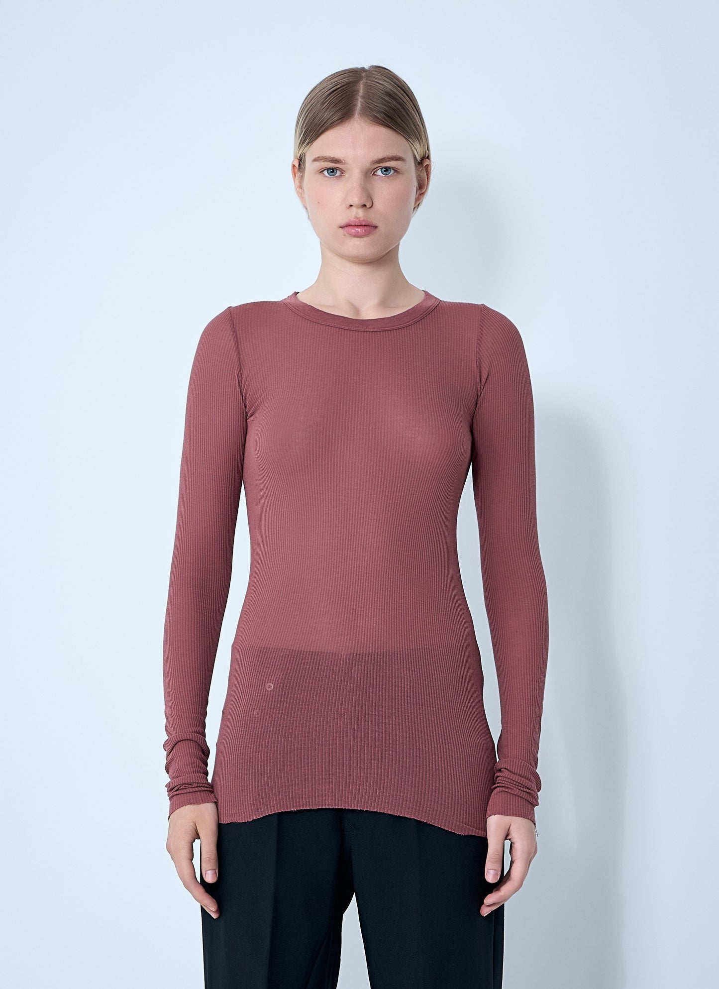 Rick Owens Women Ribbed Long Sleeve Top RICK OWENS