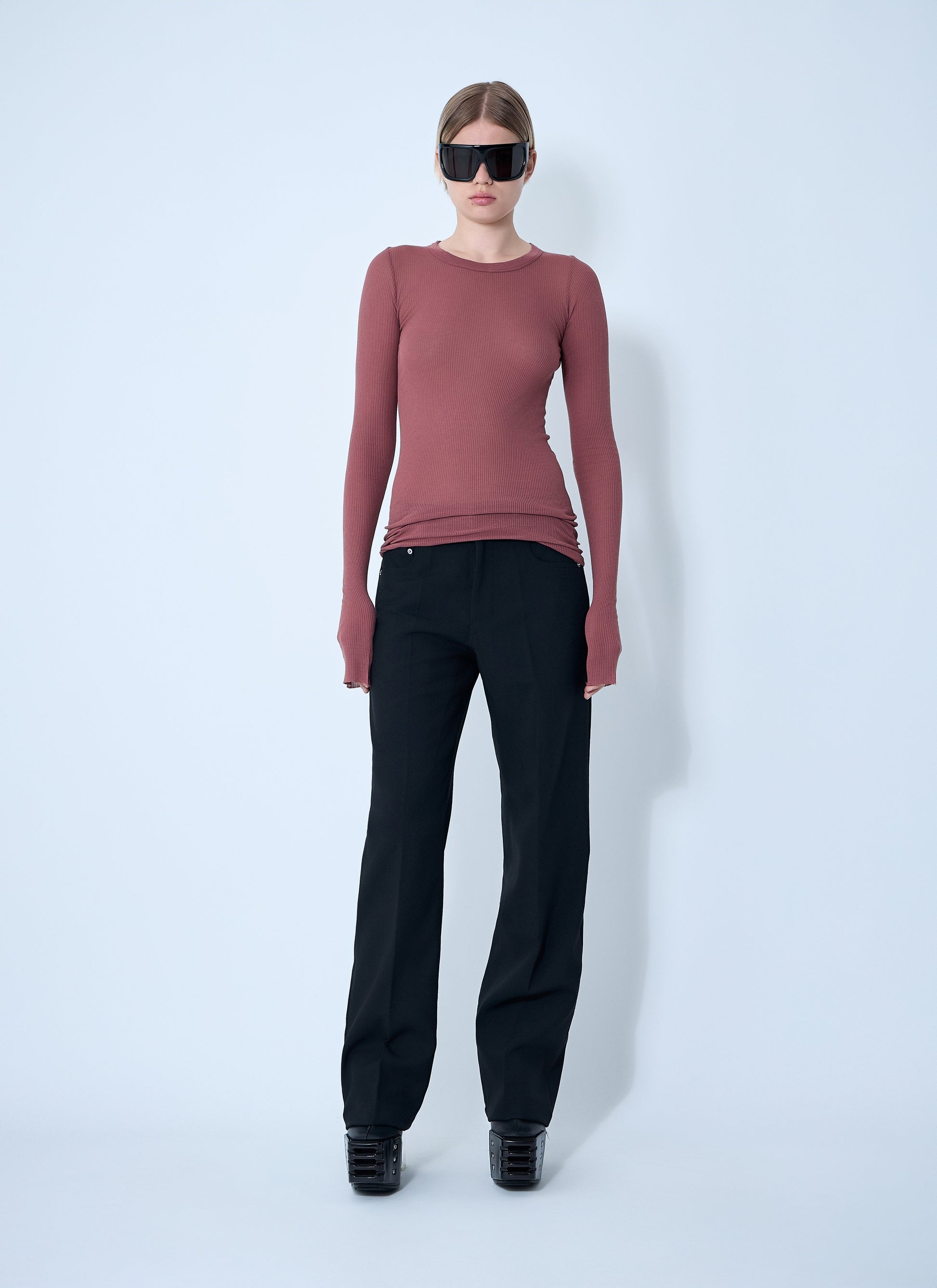 Rick Owens Women Ribbed Long Sleeve Top RICK OWENS