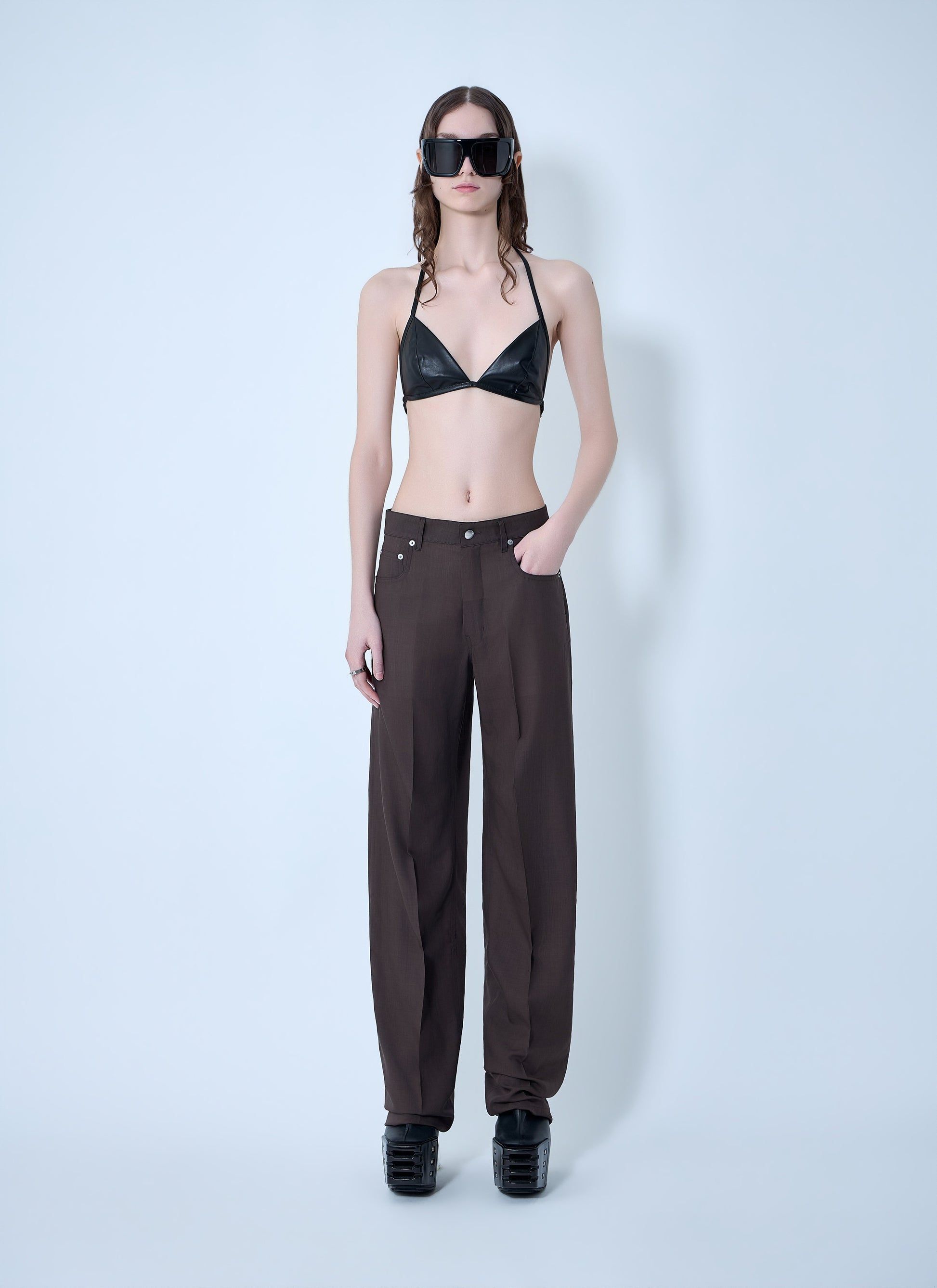 Rick Owens Women Leather Triangle Bikini Top RICK OWENS